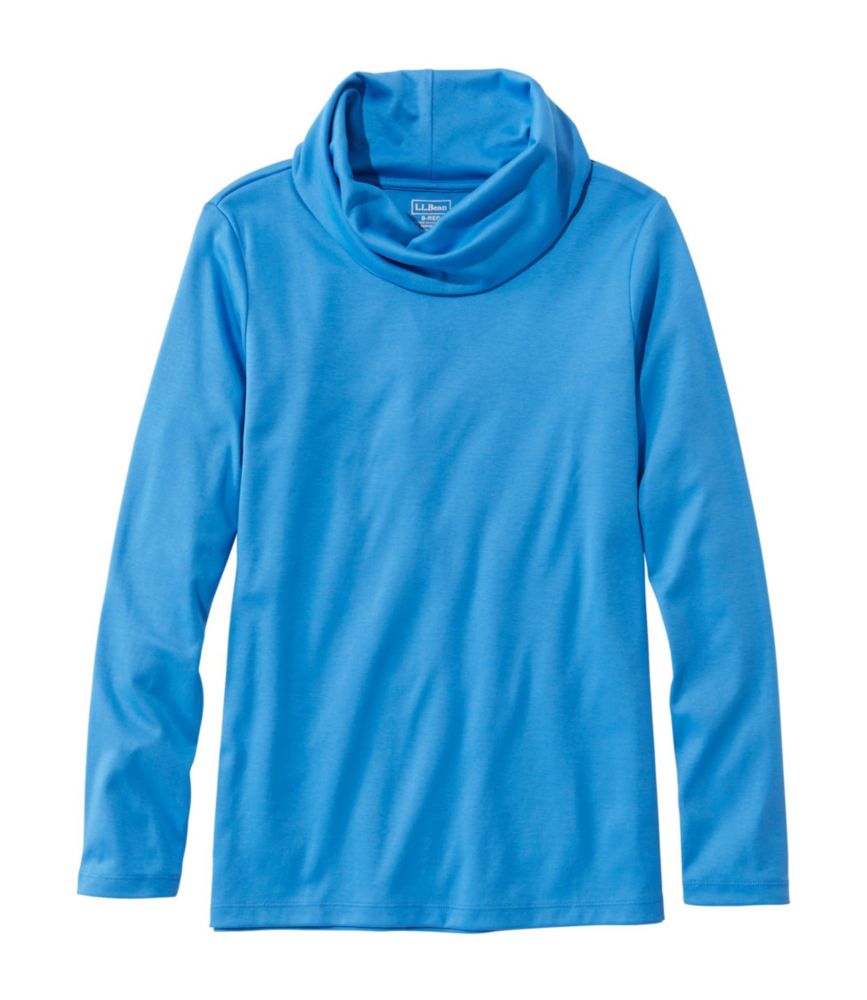 Women's Pima Cotton Tee, Long-Sleeve Cowlneck - leoleo123123