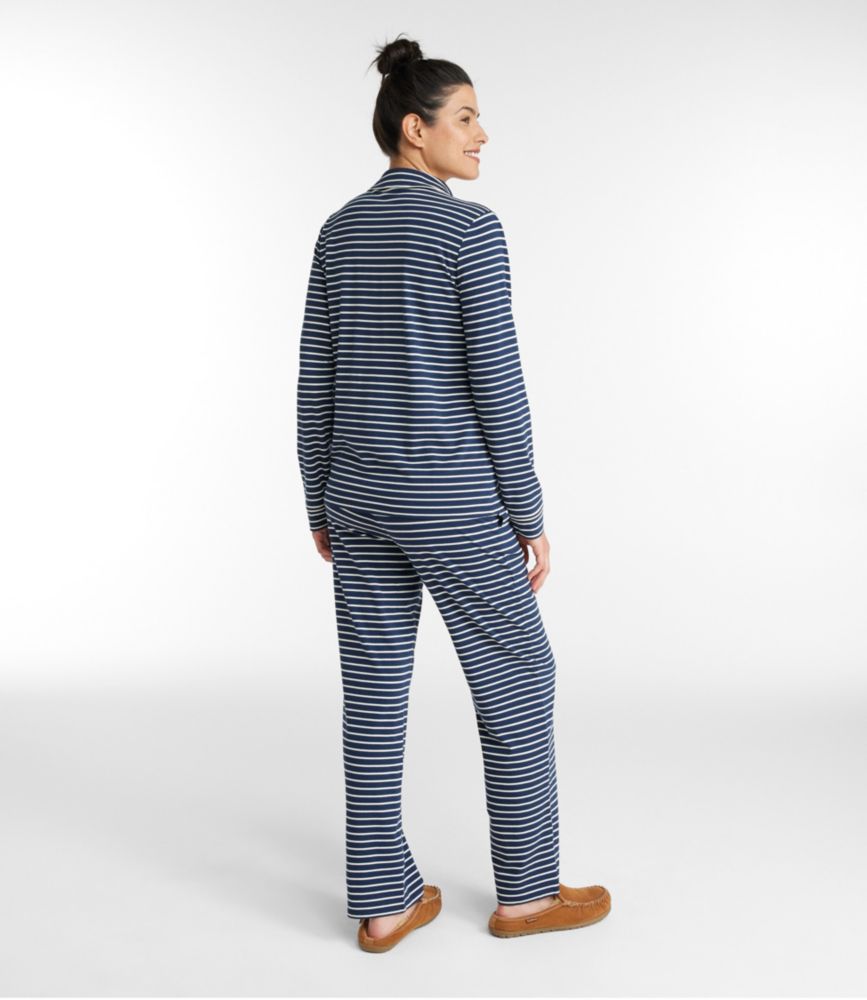 Women's Super-Soft Shrink-Free Button Front Pajama Set, Stripe - leoleo123123