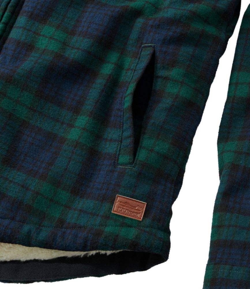 Women's Scotch Plaid Flannel Shirt, Sherpa-Lined Zip Hoodie - leoleo123123