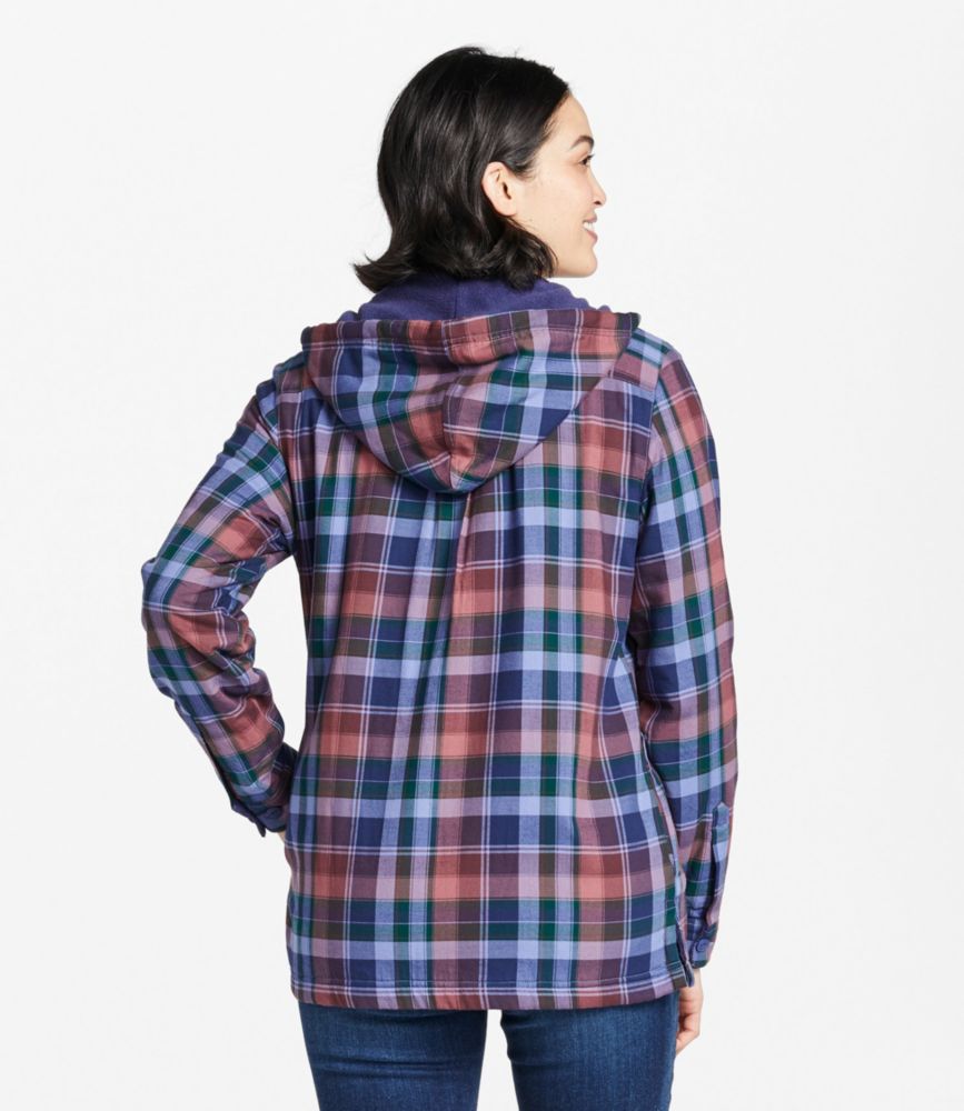 Women's Fleece-Lined Flannel Hoodie, Plaid - leoleo123123