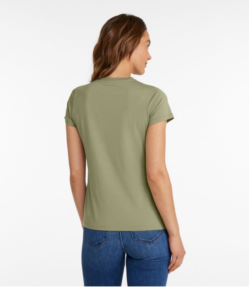 Women's Soft Stretch Supima Tee, Crewneck Short-Sleeve - leoleo123123