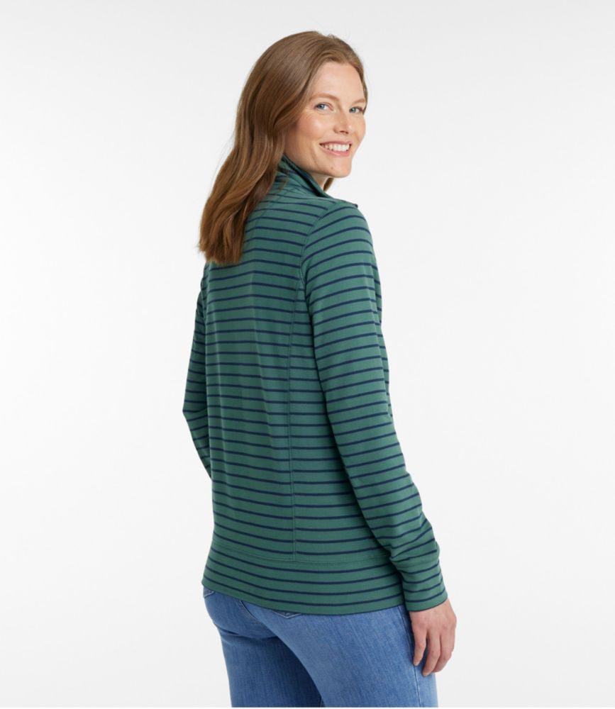 Women's Ultrasoft Sweats, Full-Zip Mock-Neck Jacket Stripe - leoleo123123