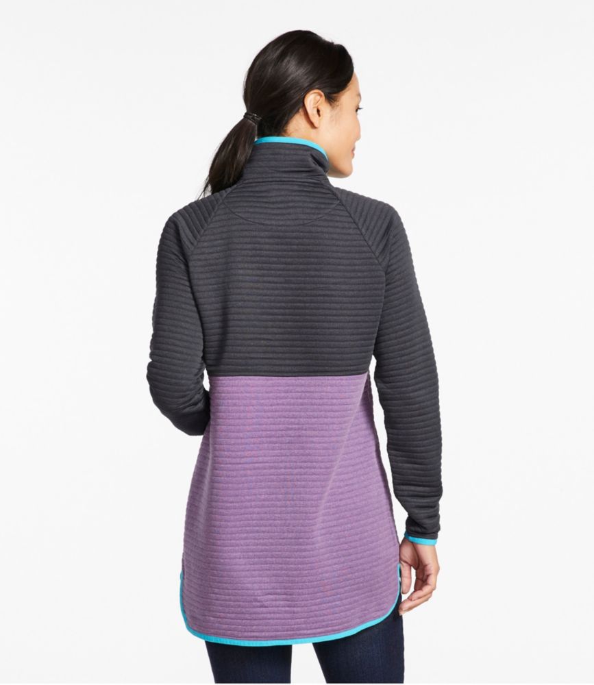 Women's Airlight Knit Asymmetrical Quarter-Zip Tunic, Colorblock - leoleo123123