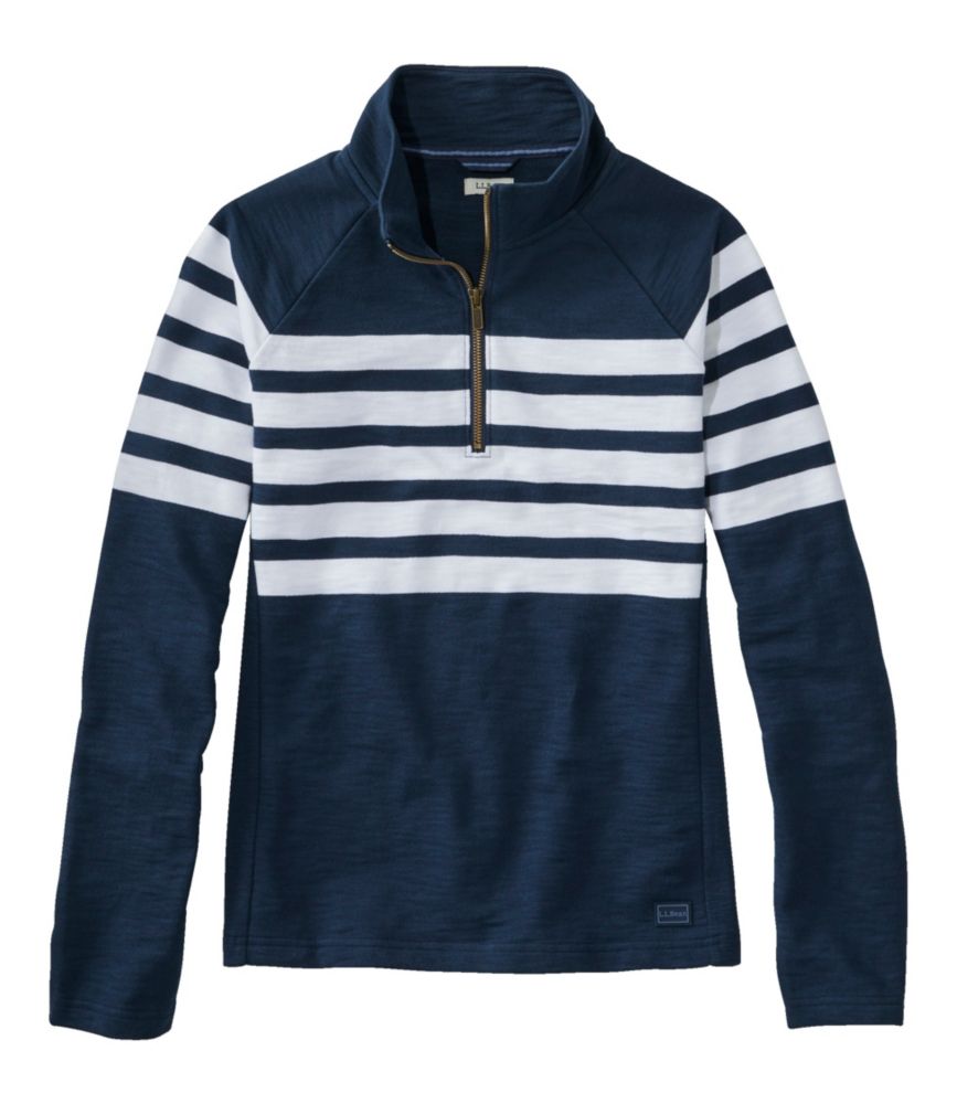 Women's Peaks Island Quarter-Zip Pullover, Stripe - leoleo123123