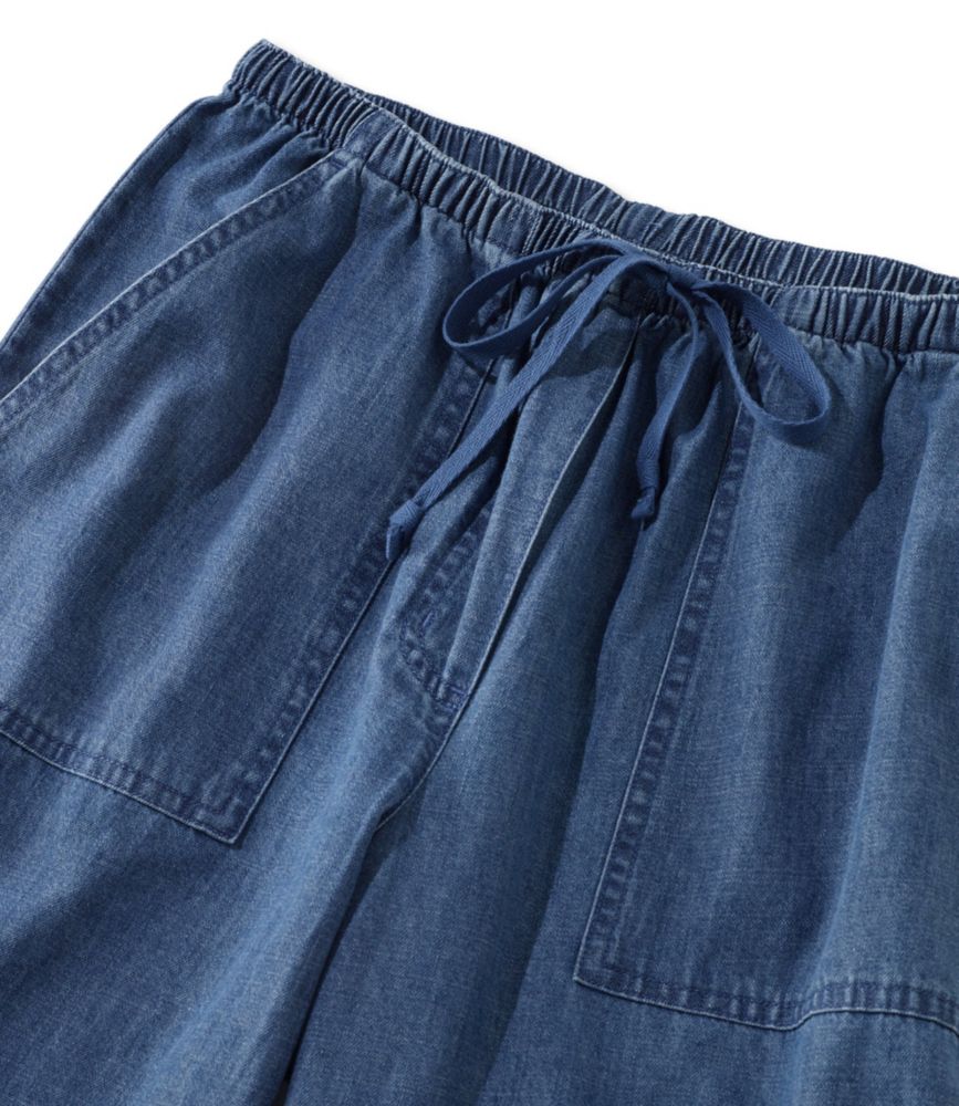 Women's Sunwashed Pants, Denim Straight-Leg Crop - leoleo123123