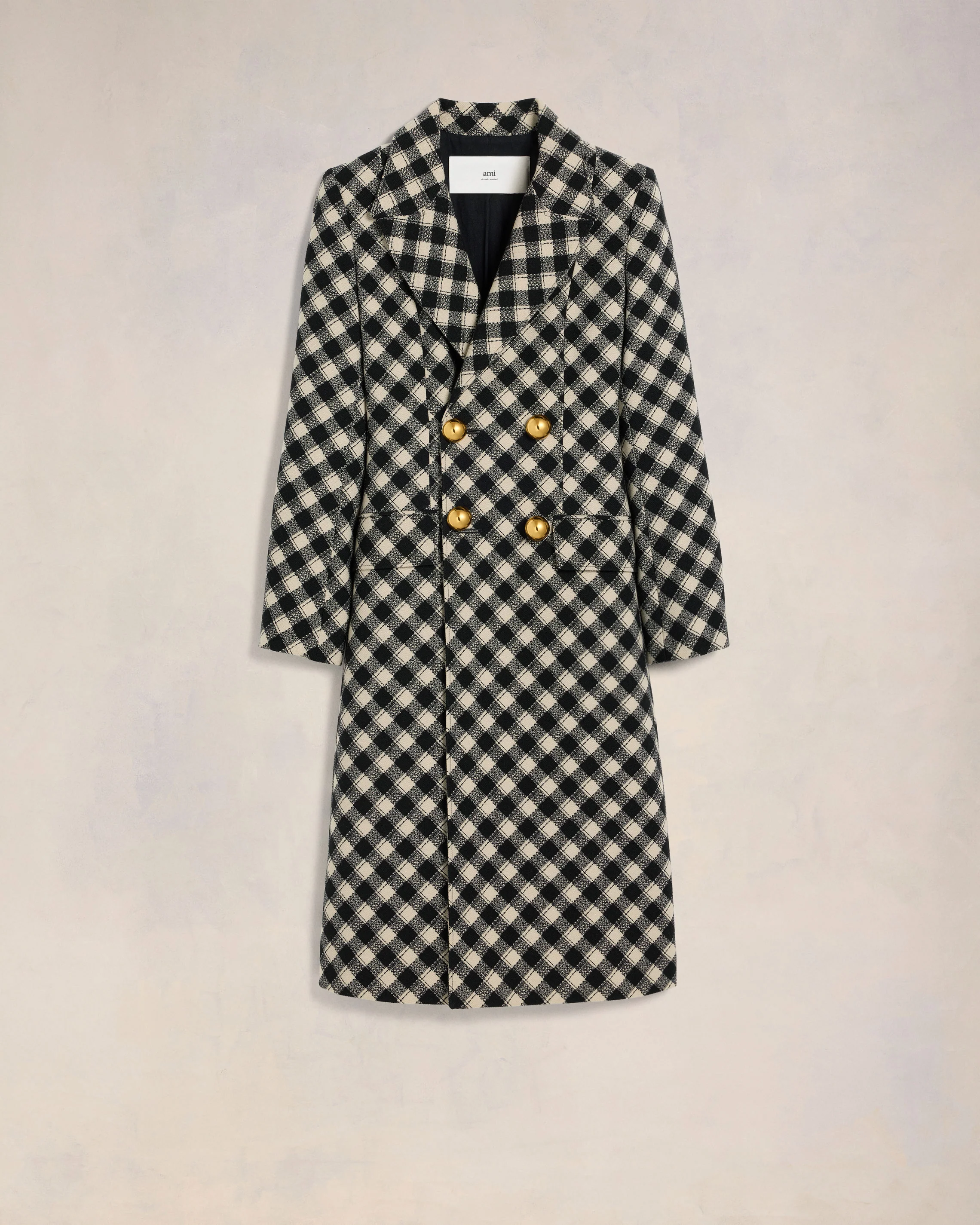 Black/Off White Fitted Coat - leoleo123123