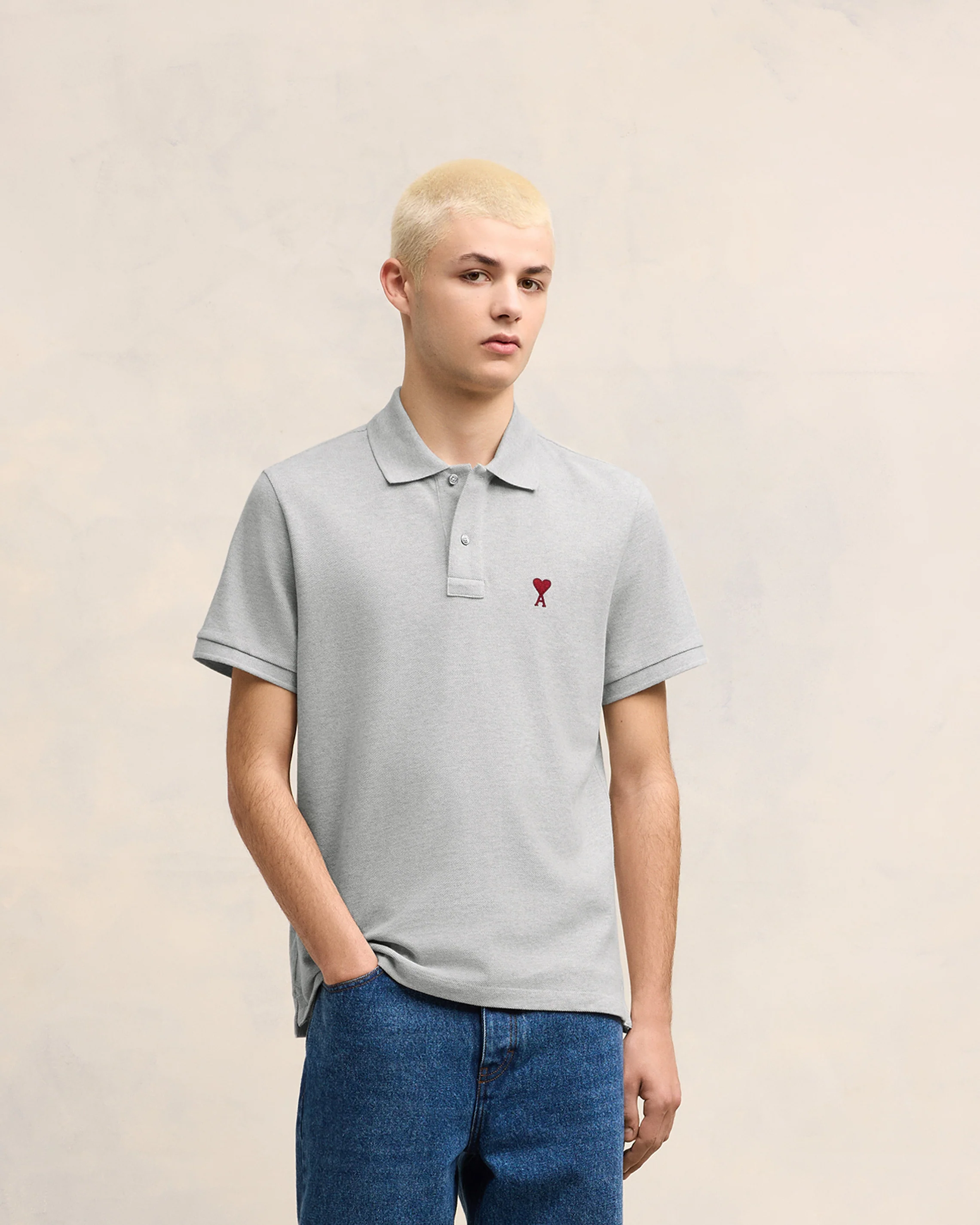Heather Ash Grey Ami De Coeur Polo Shirt - leoleo123123