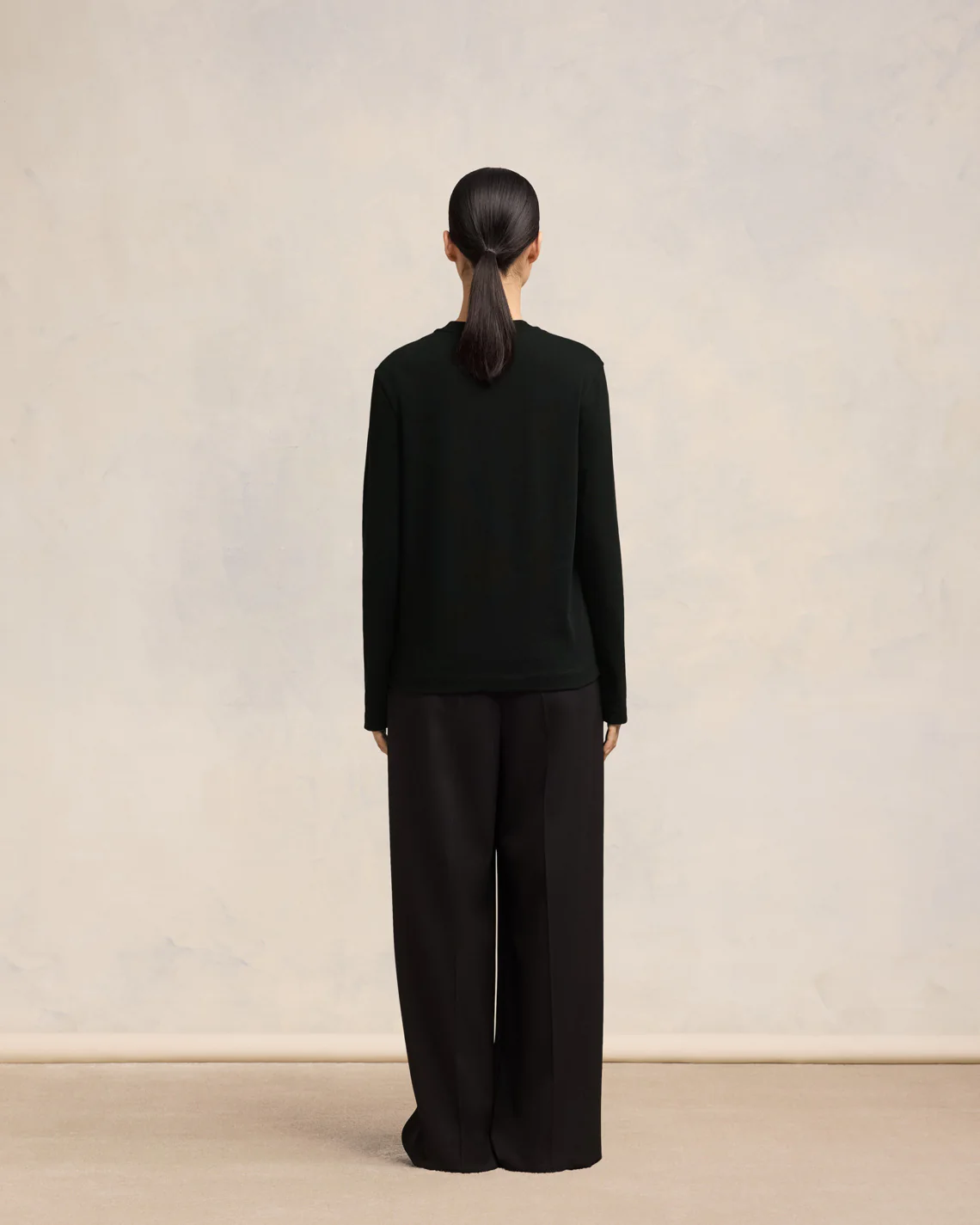 Black Long Sleeve Ami Alexandre Mattiussi T-Shirt - leoleo123123