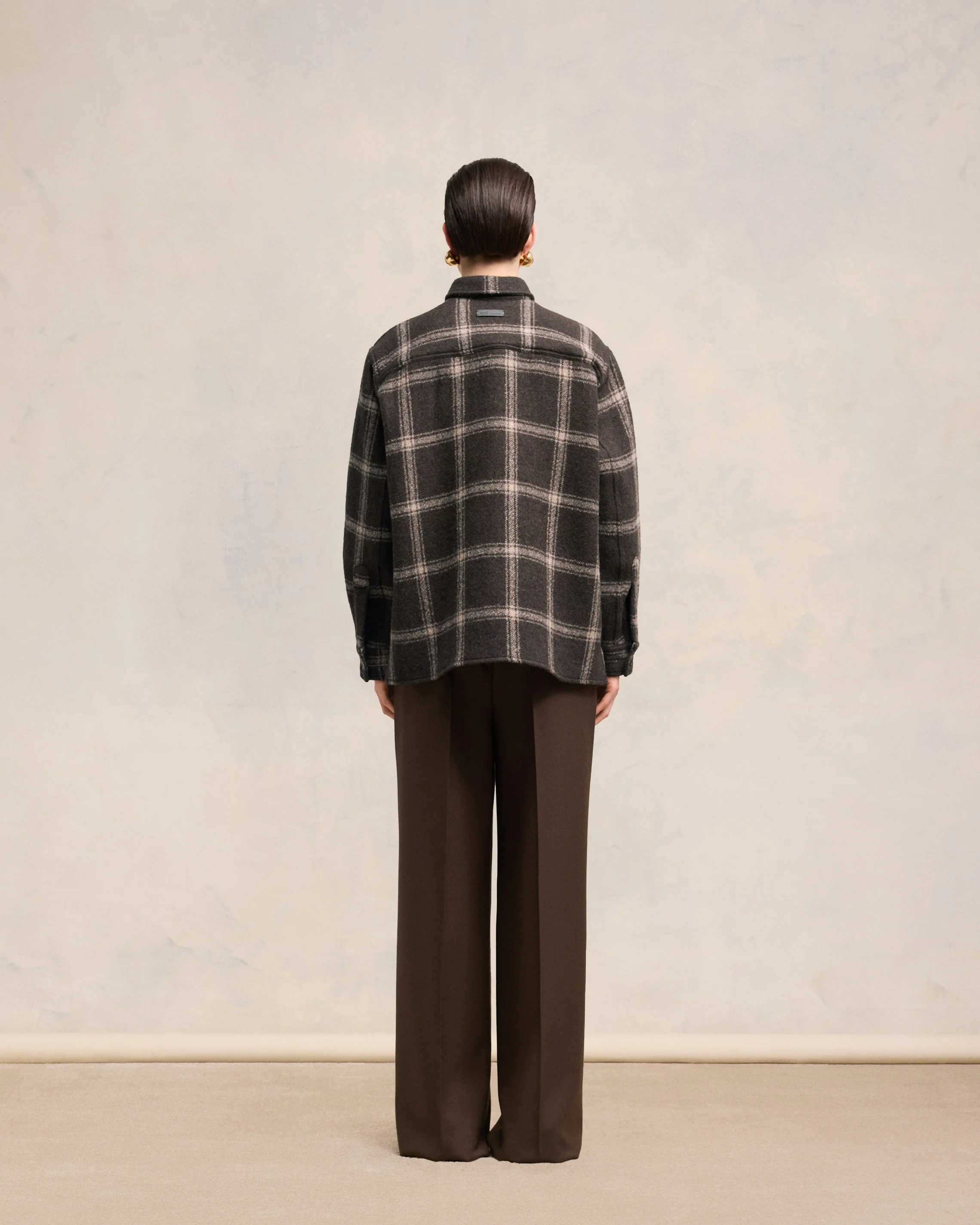 Dark Coffe/Sable Overshirt With Chest Pocket - leoleo123123