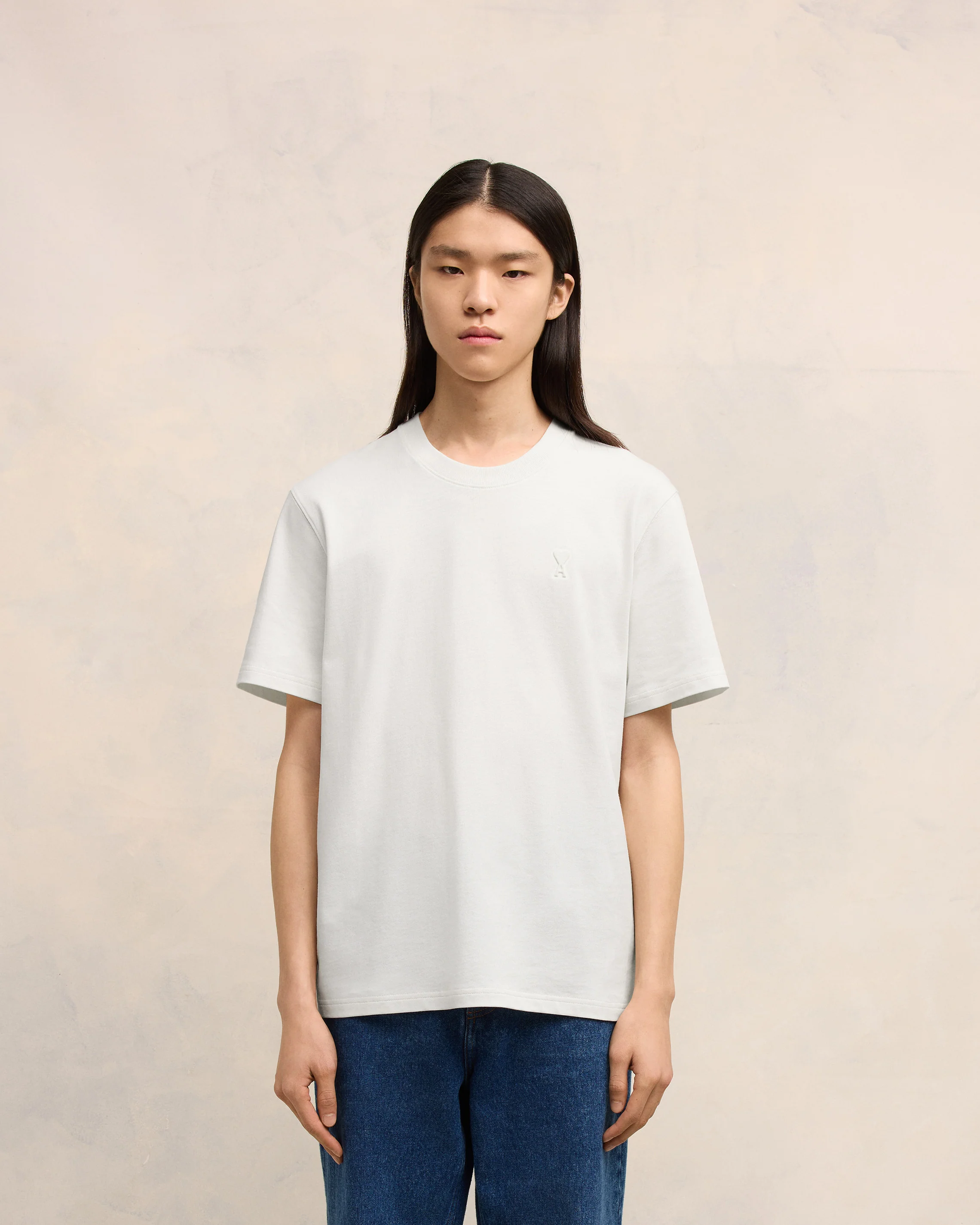 White Embossed T-Shirt | Ami de Coeur | Ami Paris US - leoleo123123