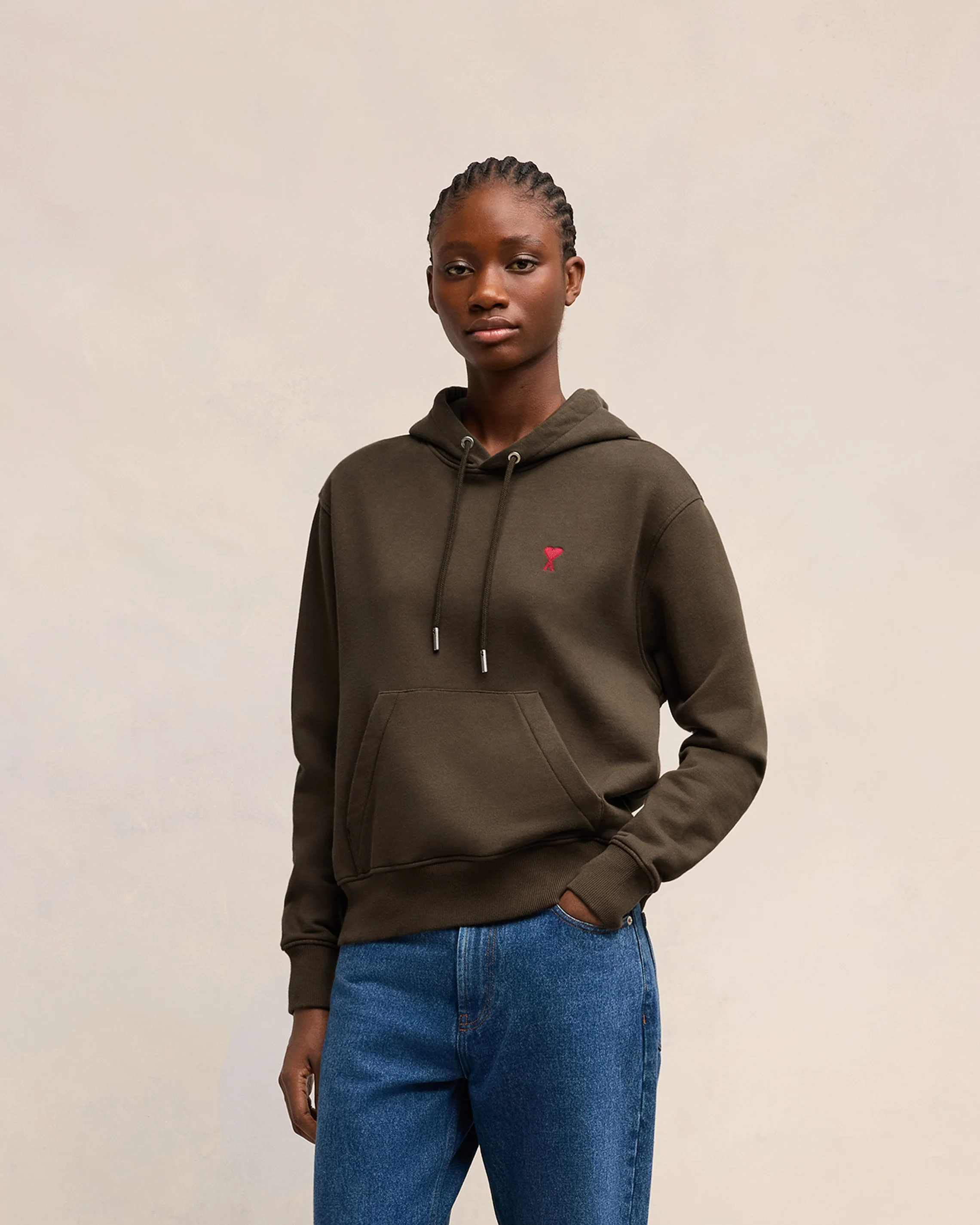 Dark Coffee Red Ami De Coeur Hoodie - leoleo123123