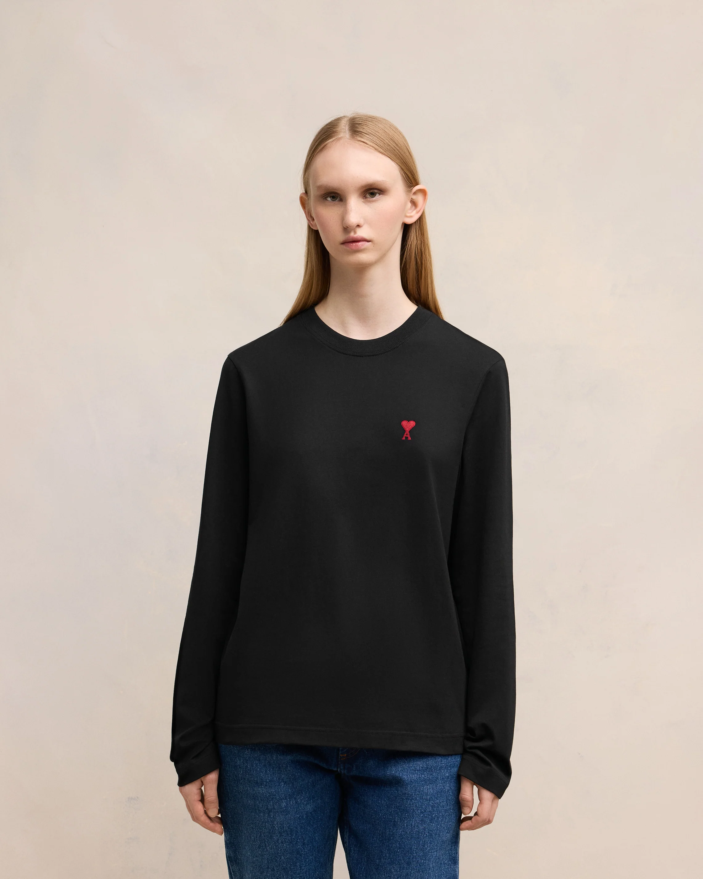 Black Red Ami De Coeur Long Sleeves T-Shirt - leoleo123123