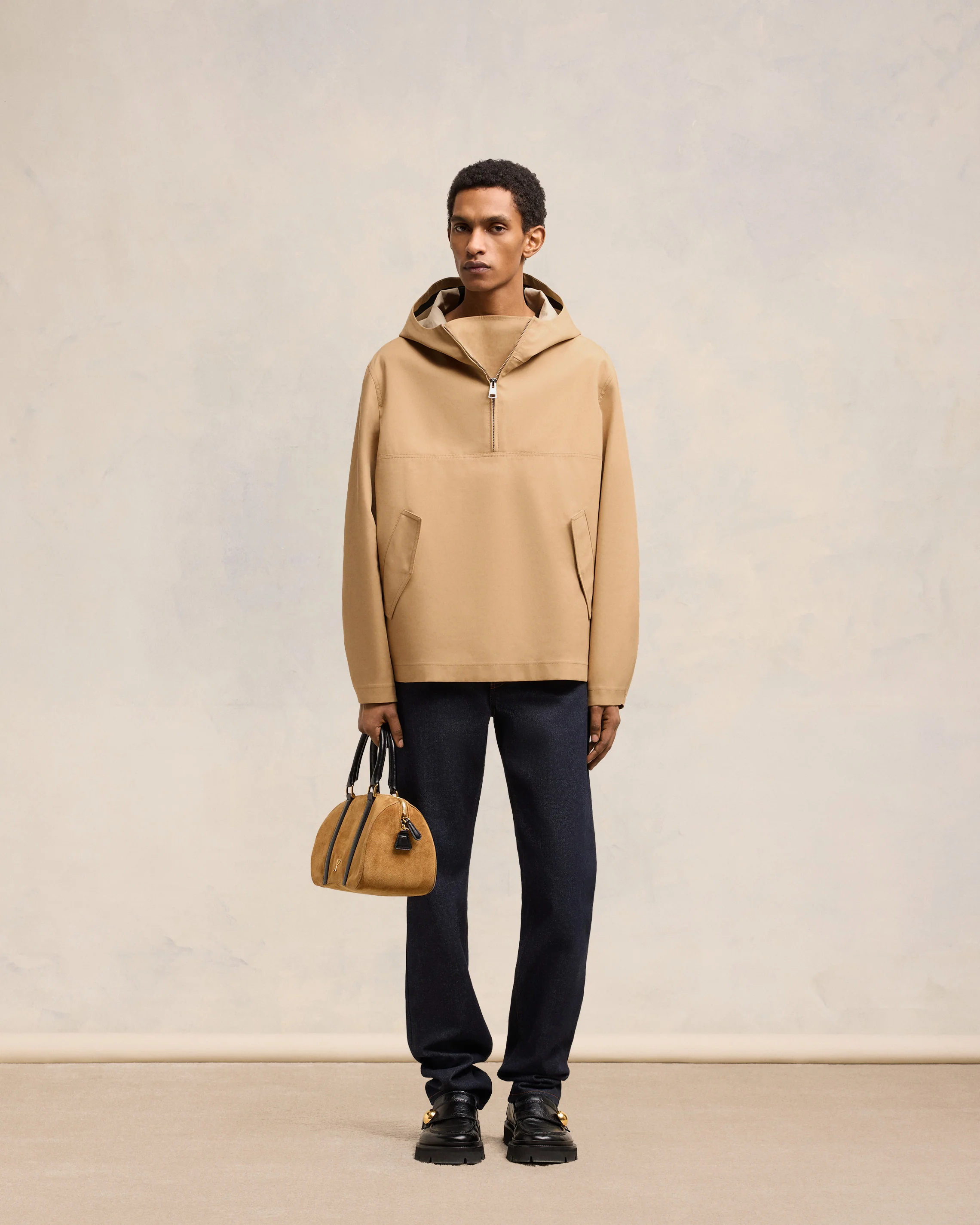 Sand/ Light Beige Hooded Vareuse - leoleo123123