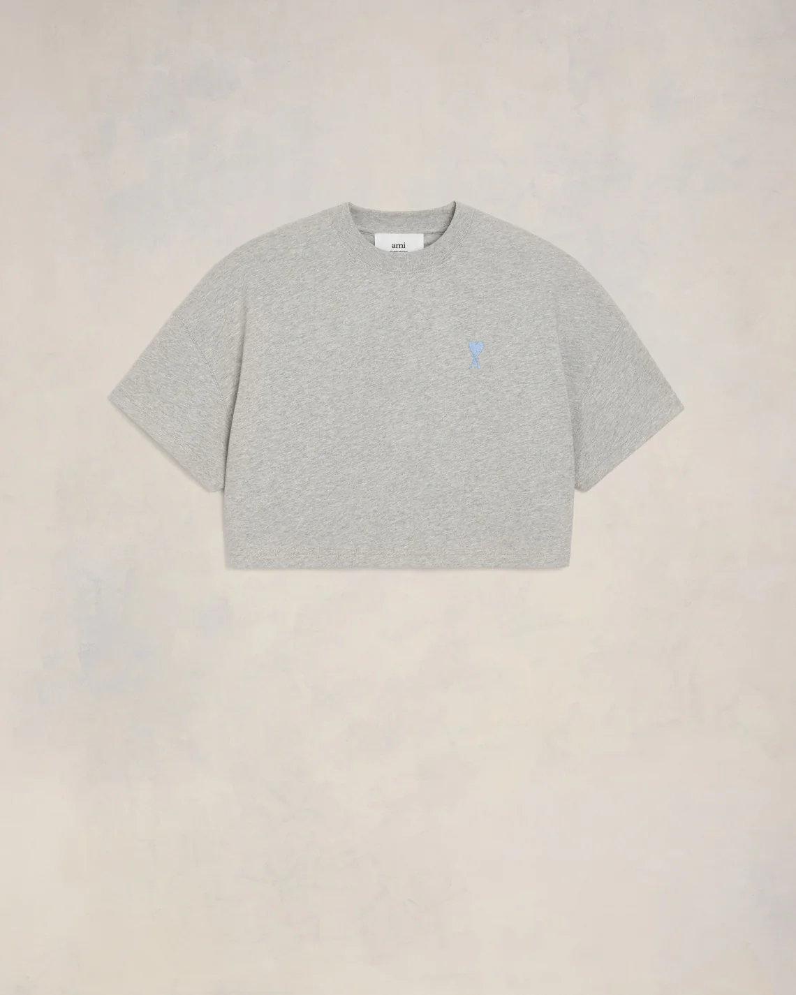 Heather Ash Grey/Cashmere Blue Ami De Coeur Crop T-Shirt - leoleo123123
