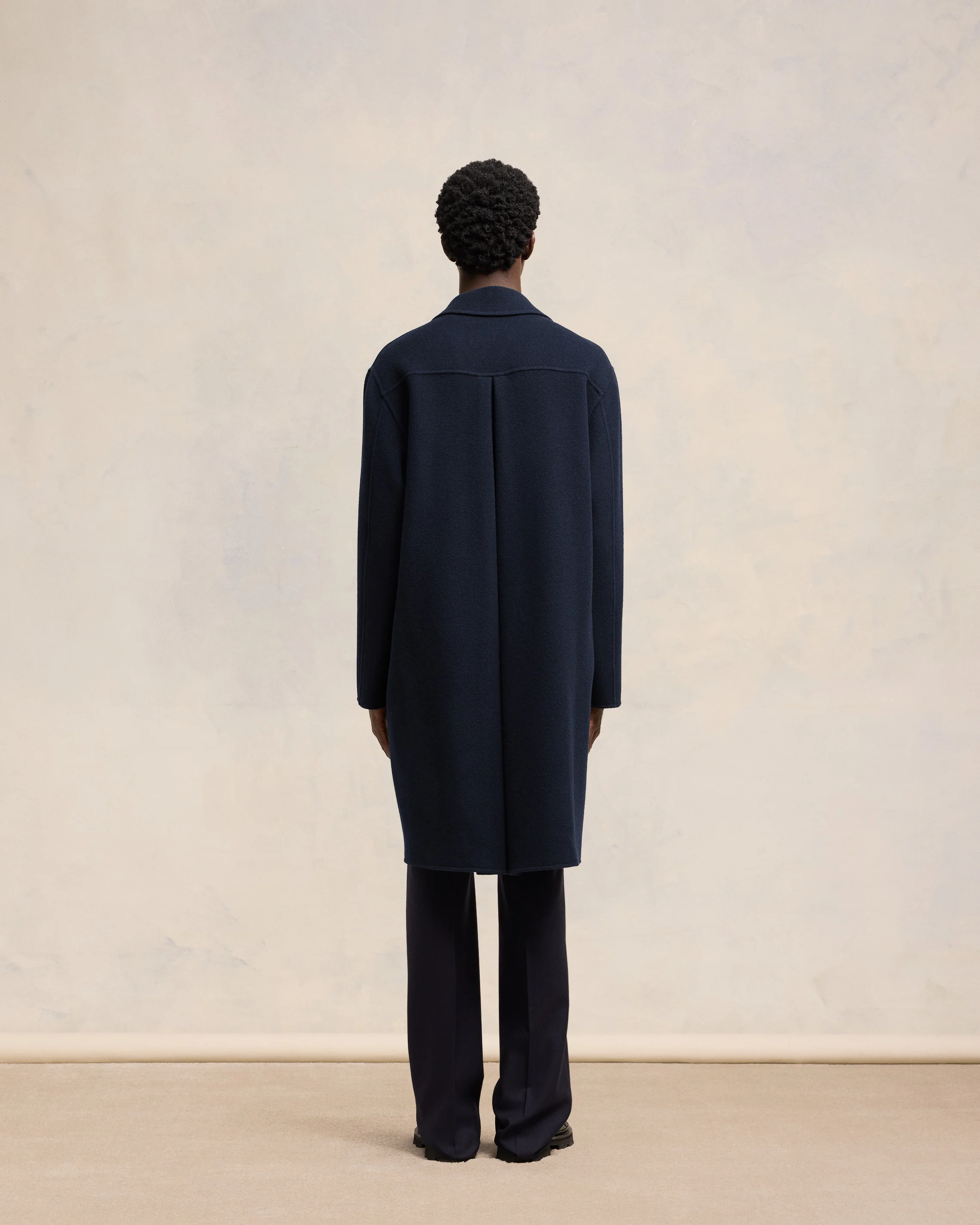 Navy Blue Belted Car Coat - leoleo123123