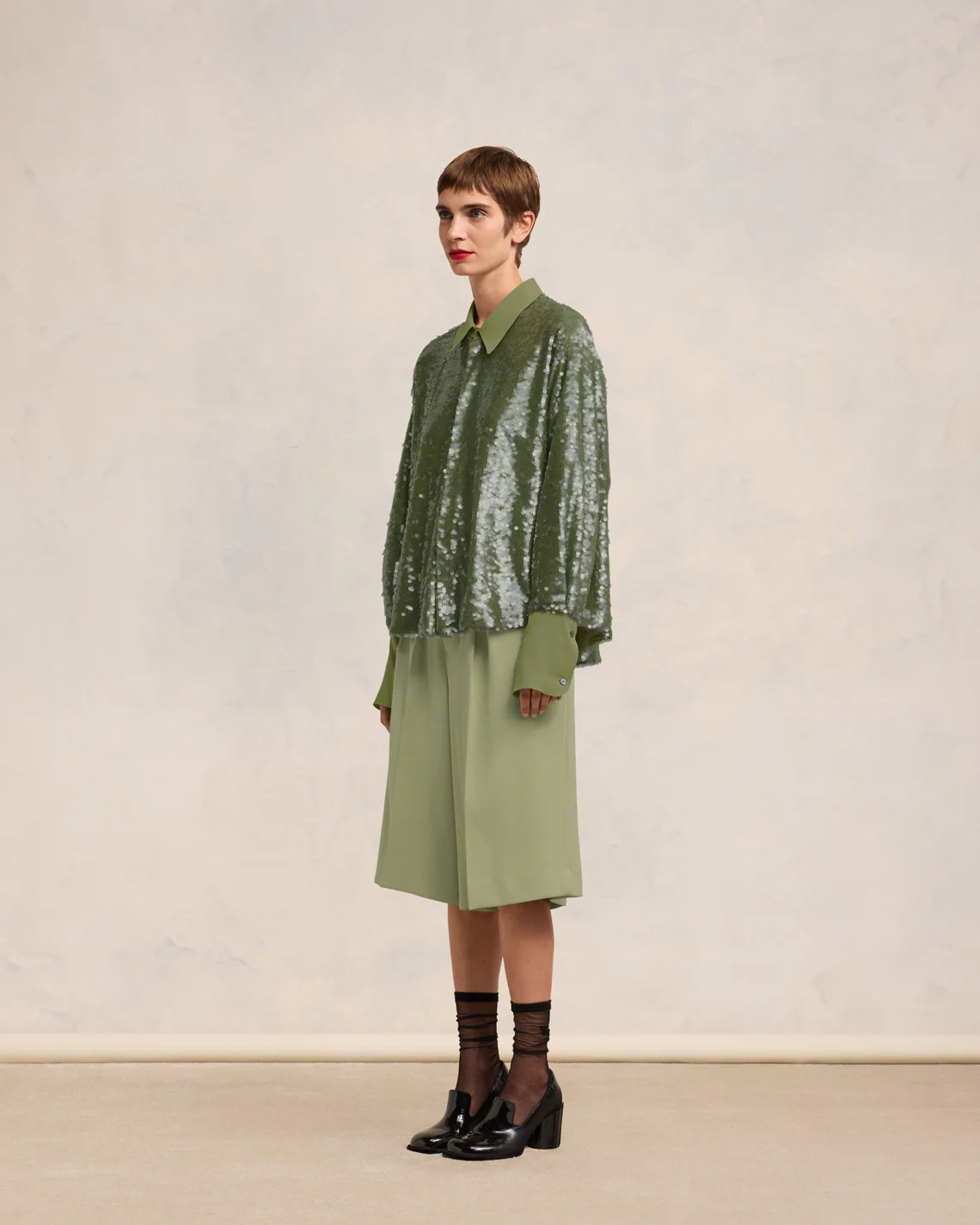 Olive Embroidered Shirt - leoleo123123
