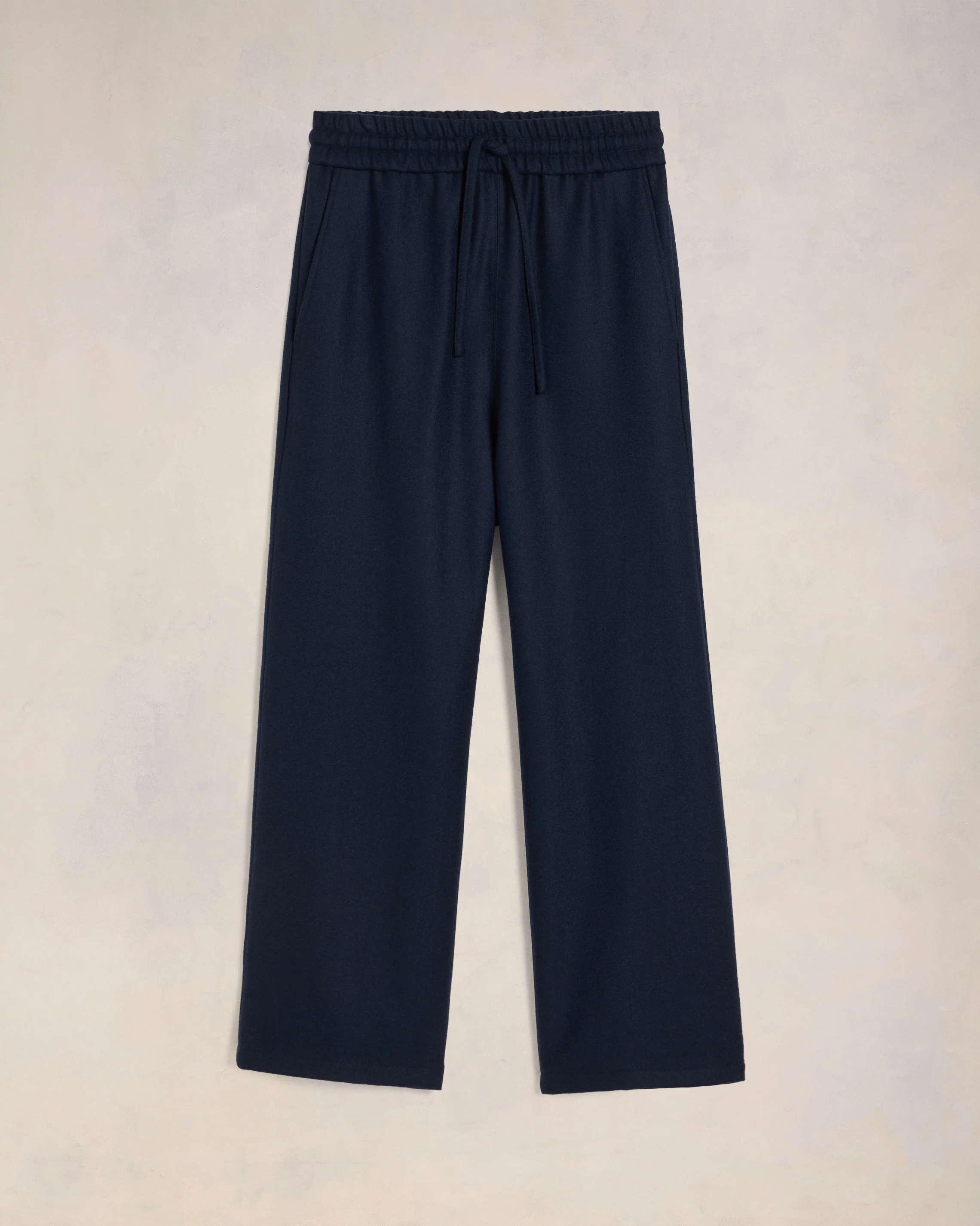 Navy Blue Wide Elasticated Waist Trousers - leoleo123123