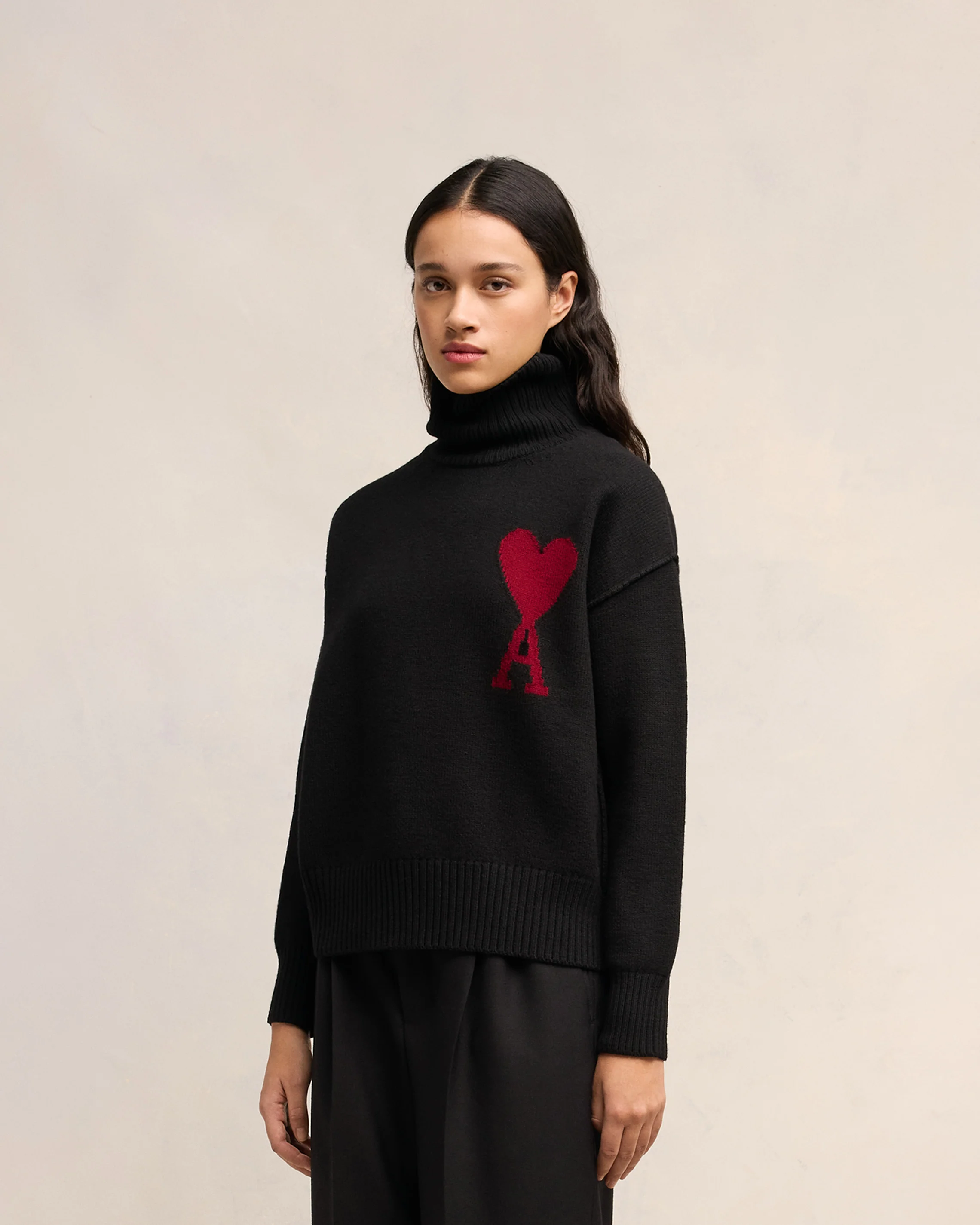 Black Turtleneck Jumper | Ami De Coeur | Ami Paris US - leoleo123123