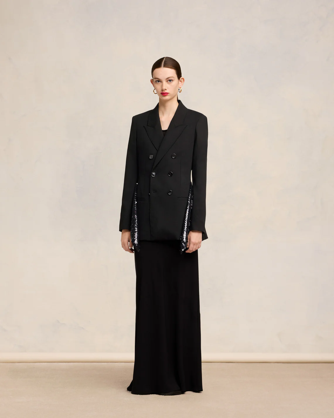 Black Embroidered Peplum Jacket - leoleo123123