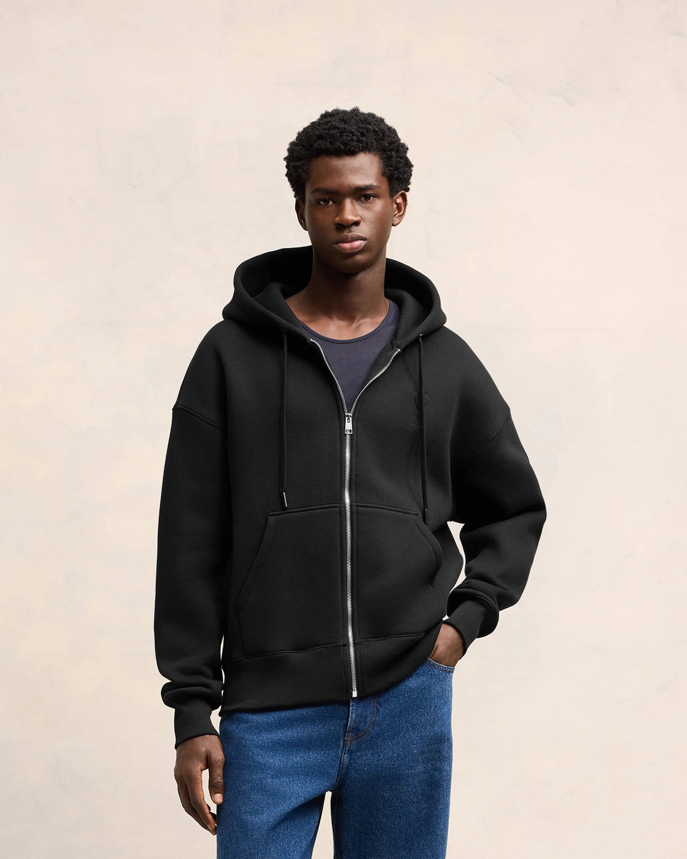 Black Zipped Ami De Coeur Hoodie - leoleo123123