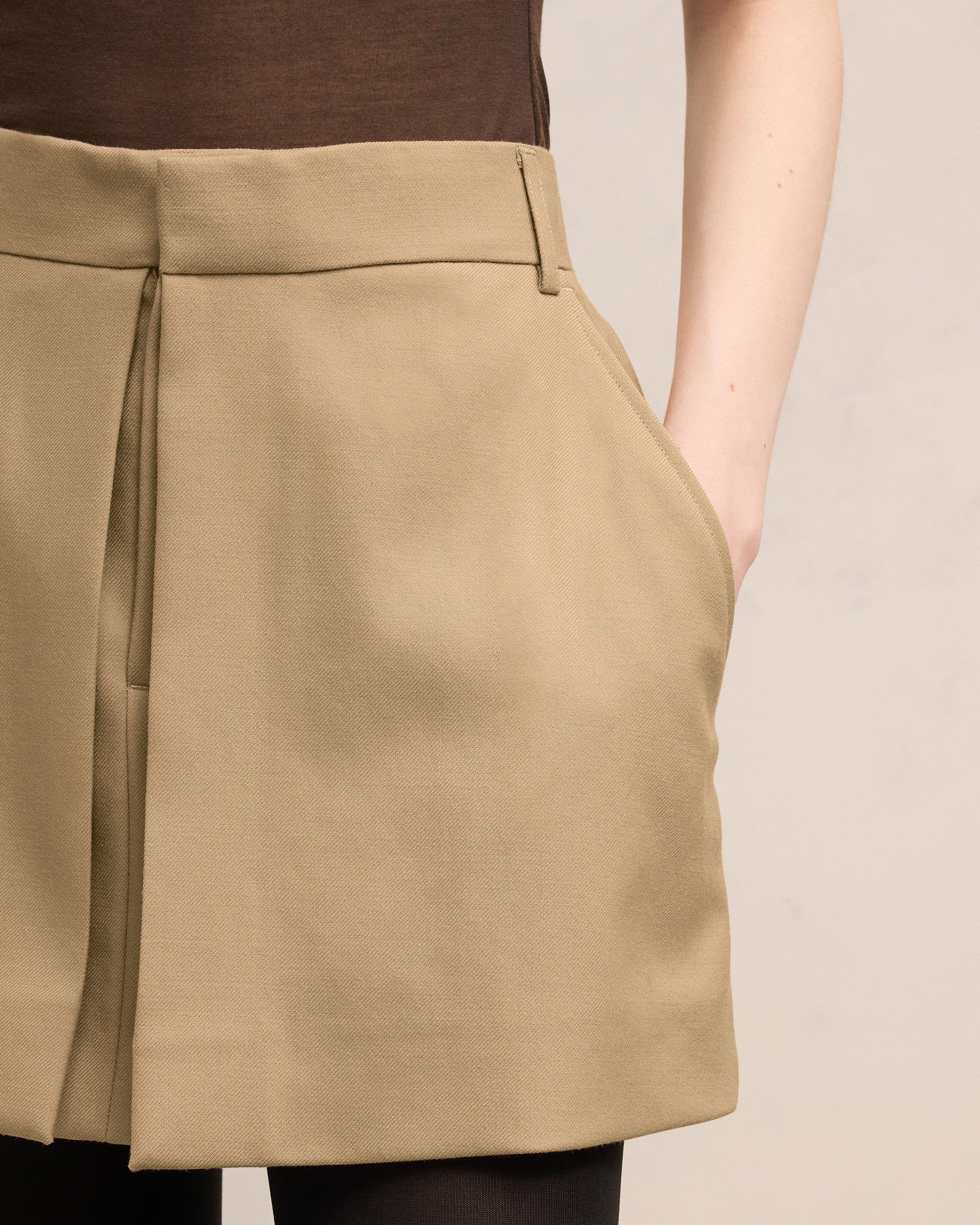 Sand Mini Skirt With Panels - leoleo123123