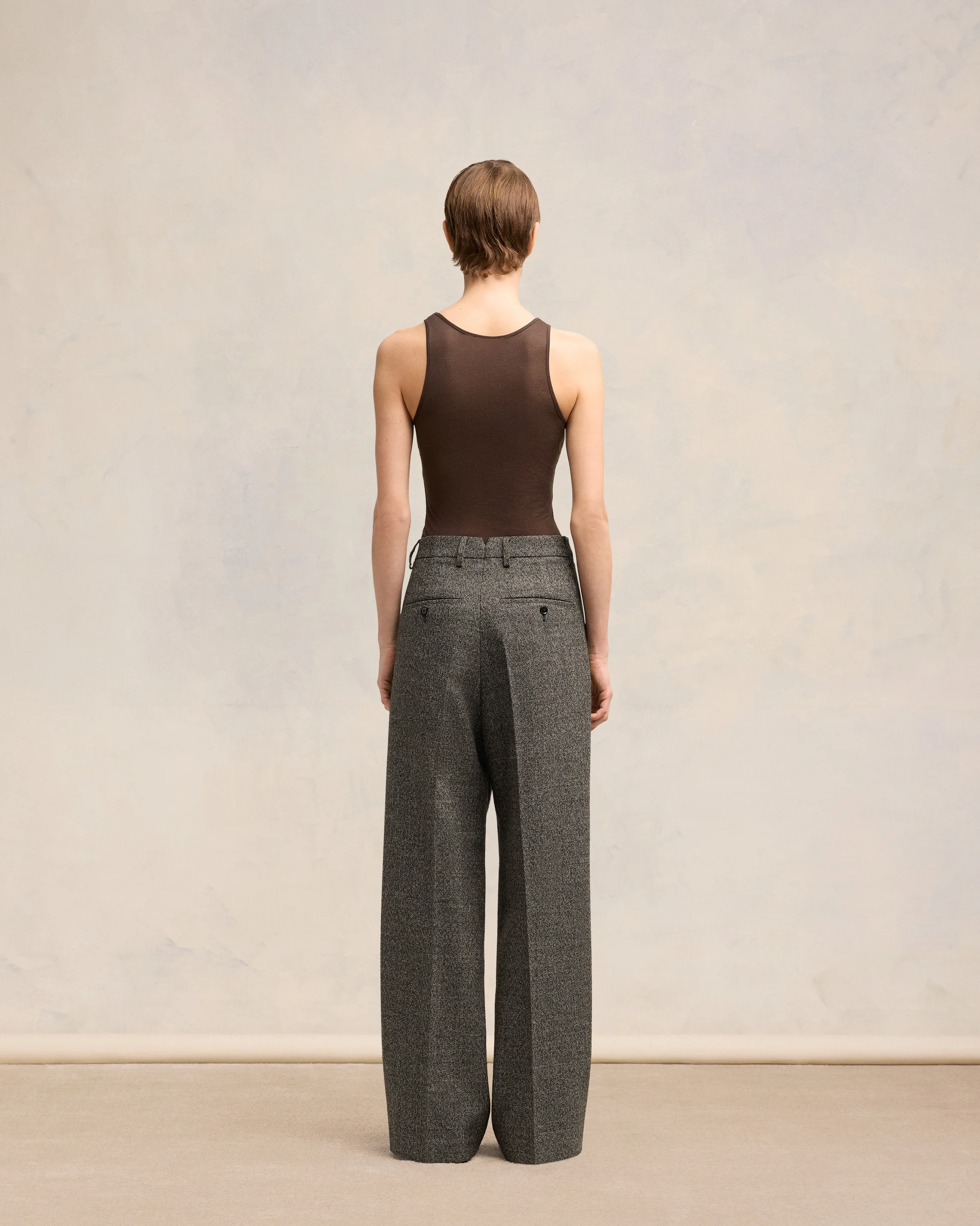 Dark Coffee/ Off White Large Fit Trousers - leoleo123123