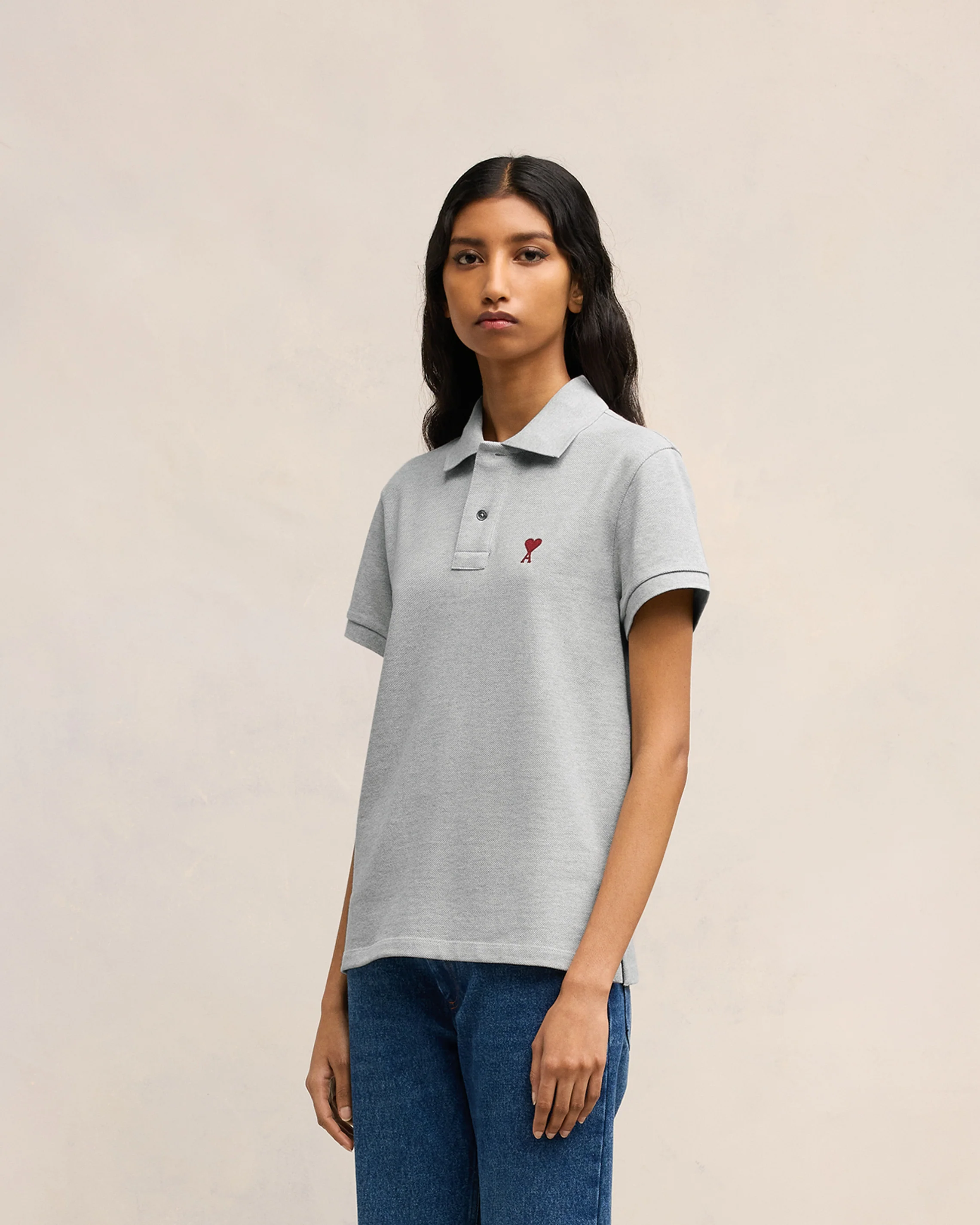Heather Ash Grey Ami De Coeur Polo Shirt - leoleo123123