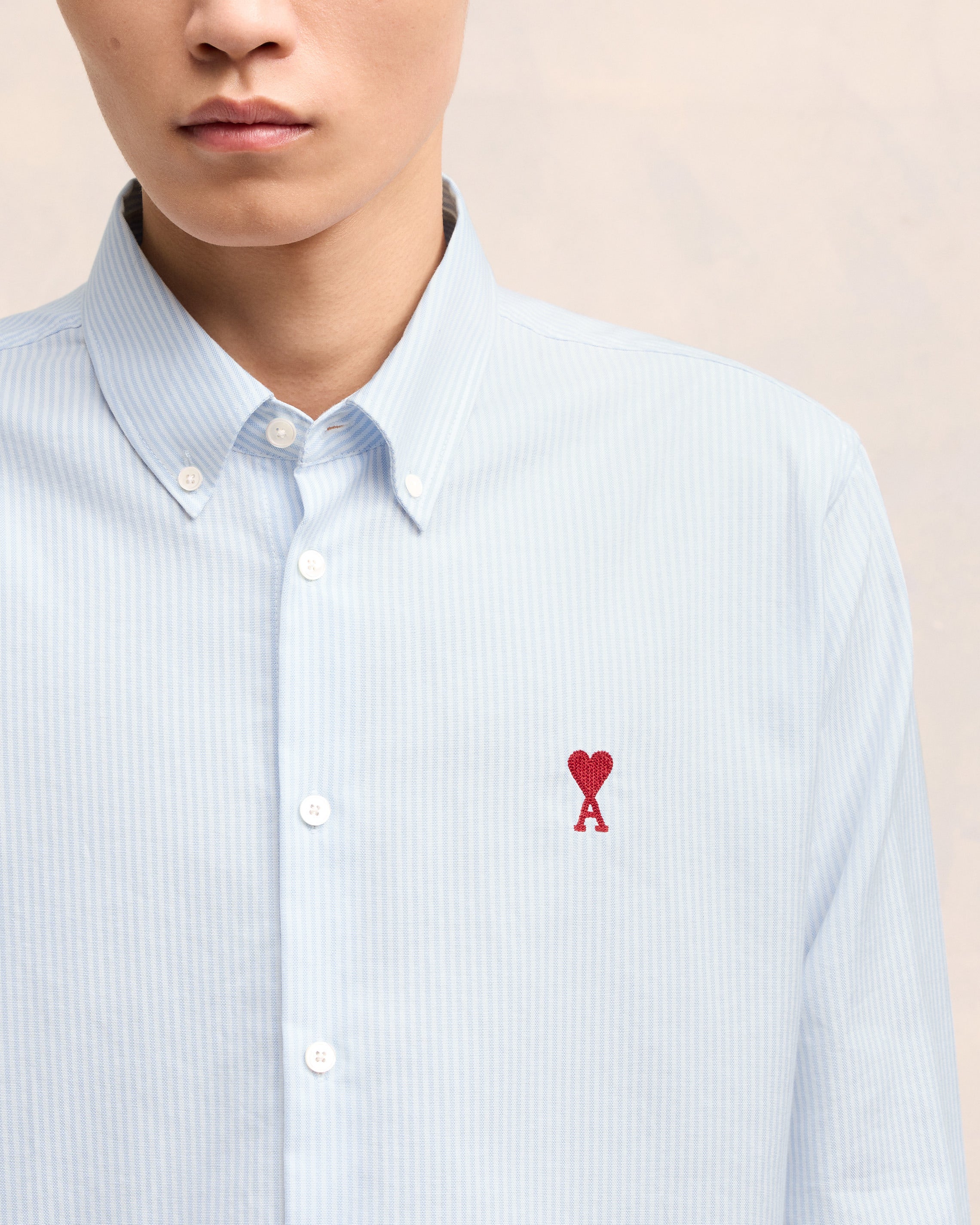 Sky Blue/Natural White Button-Down Ami De Coeur Shirt - leoleo123123