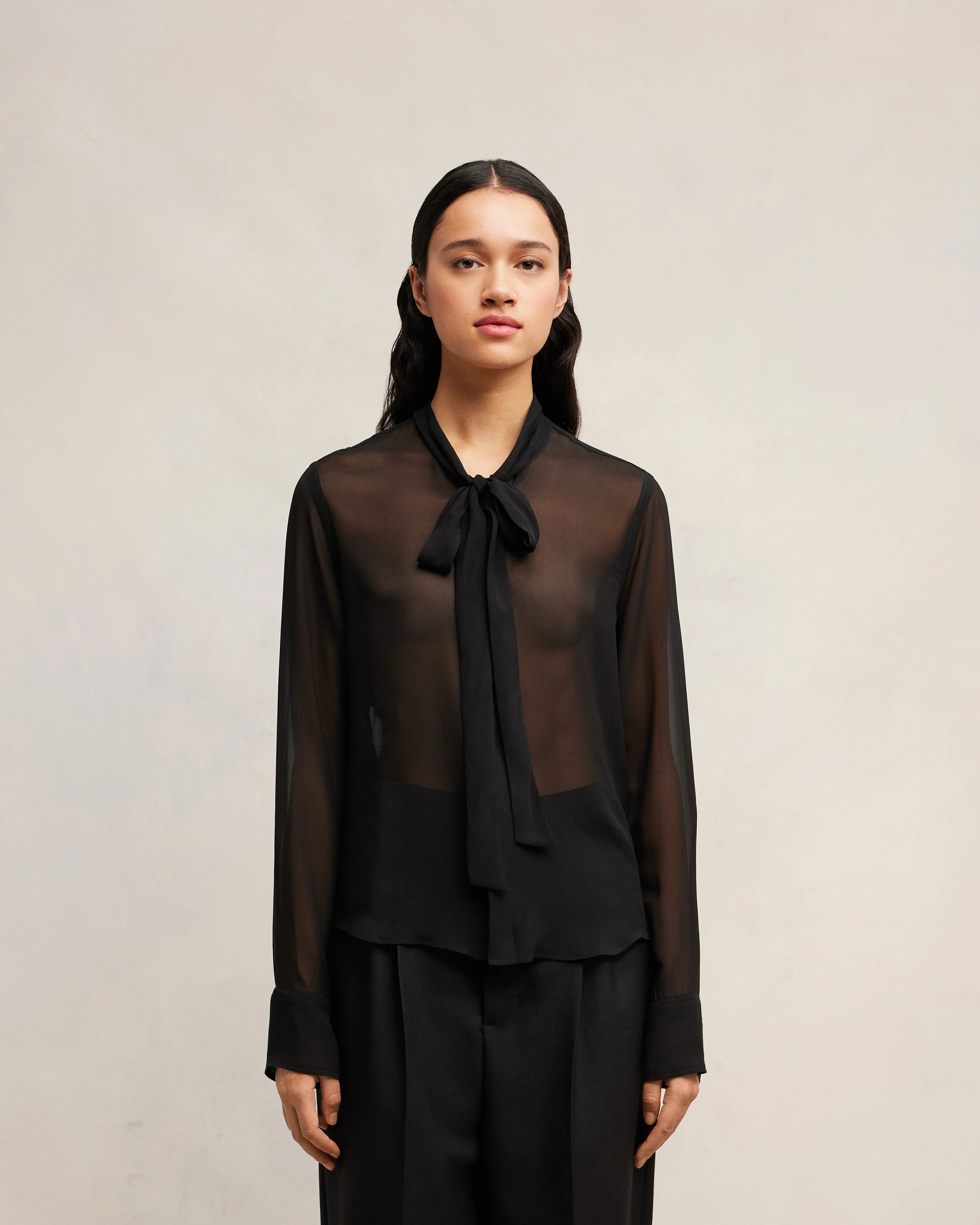 Black Ascot Tie Shirt - leoleo123123
