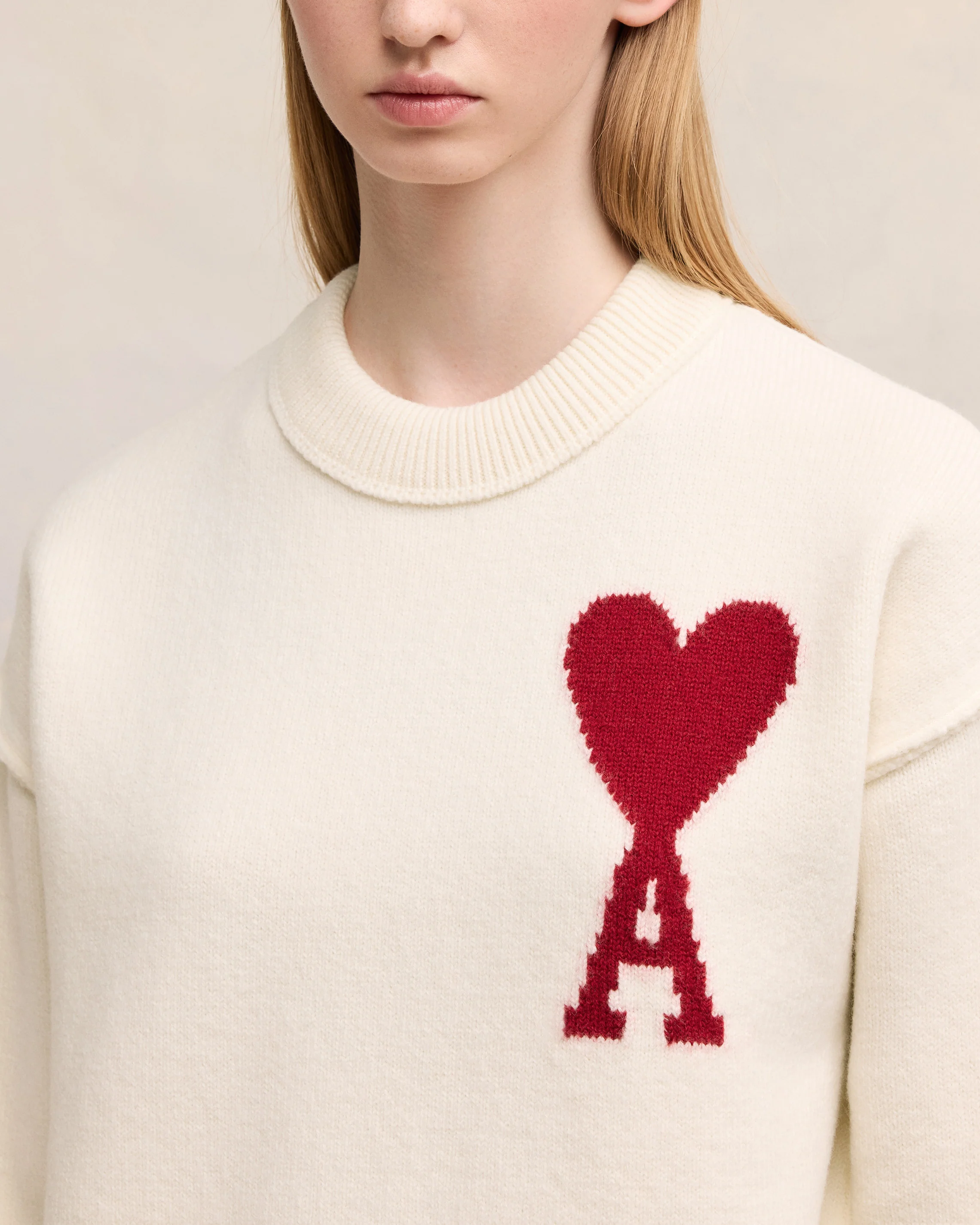Pull Ami De Coeur Rouge Ecru/Rouge - leoleo123123
