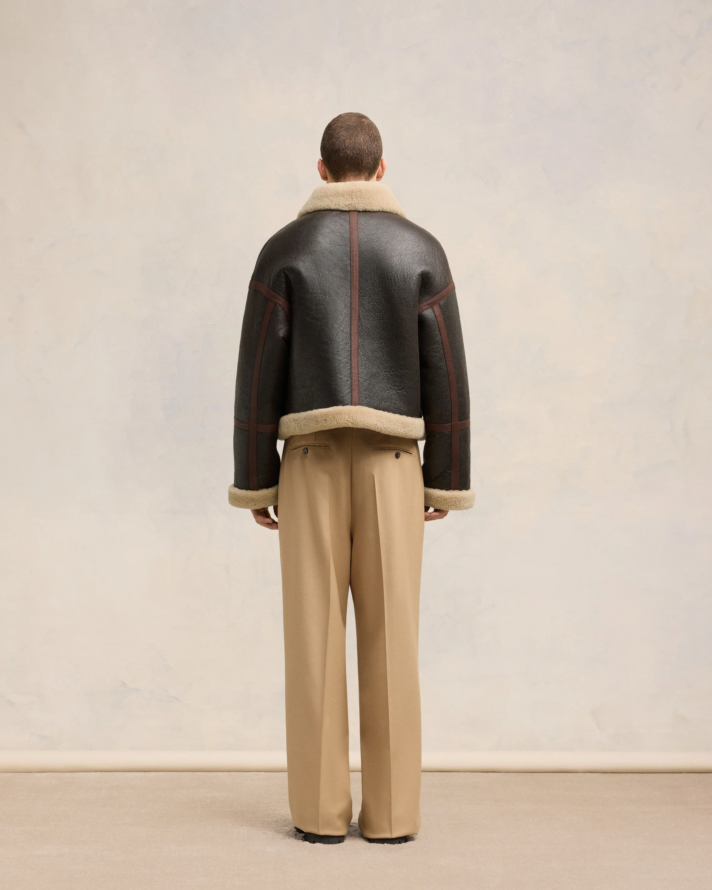 Dark Coffee Shearling Zipped Jacket - leoleo123123
