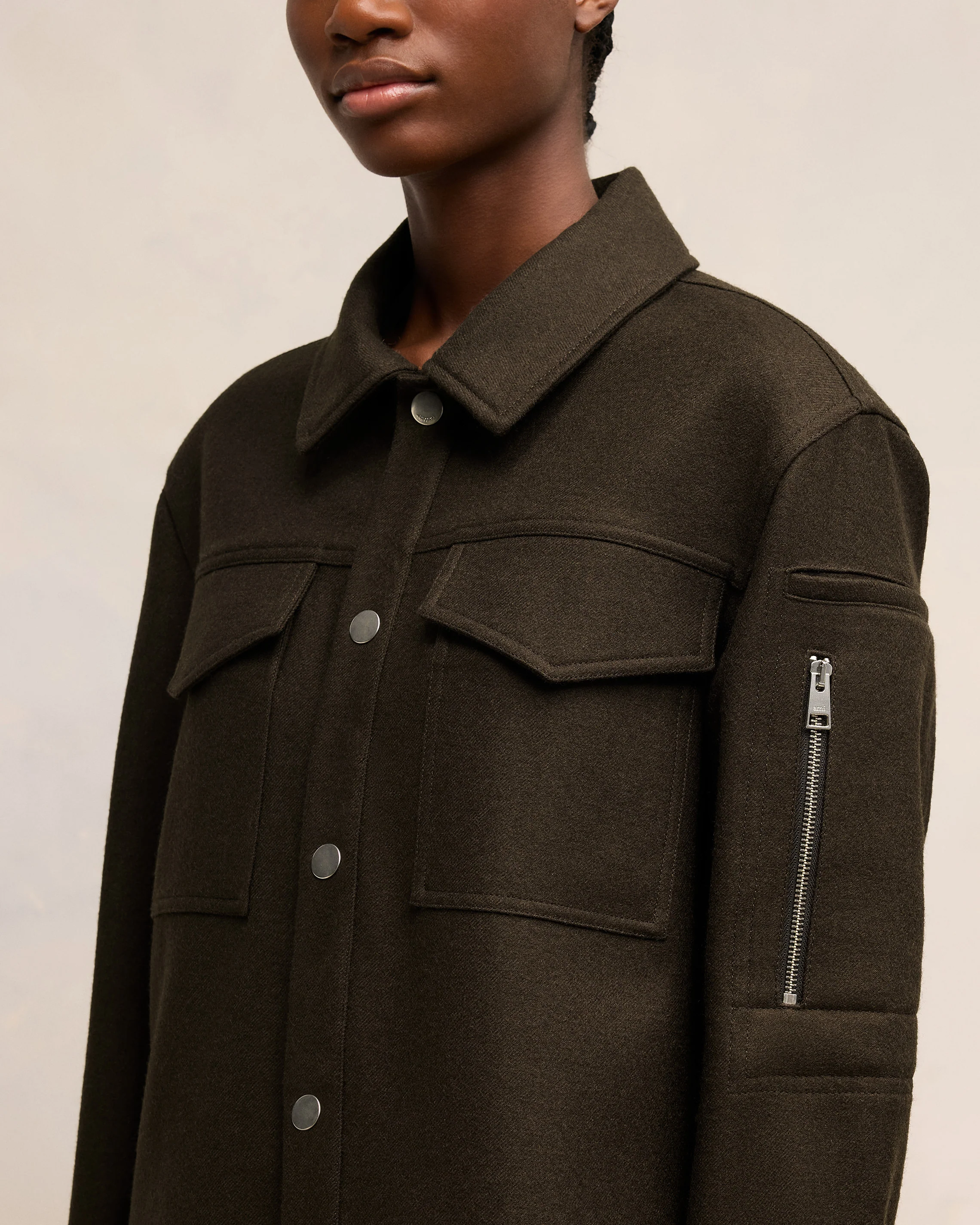 Dark Coffee Buttoned Overshirt - leoleo123123