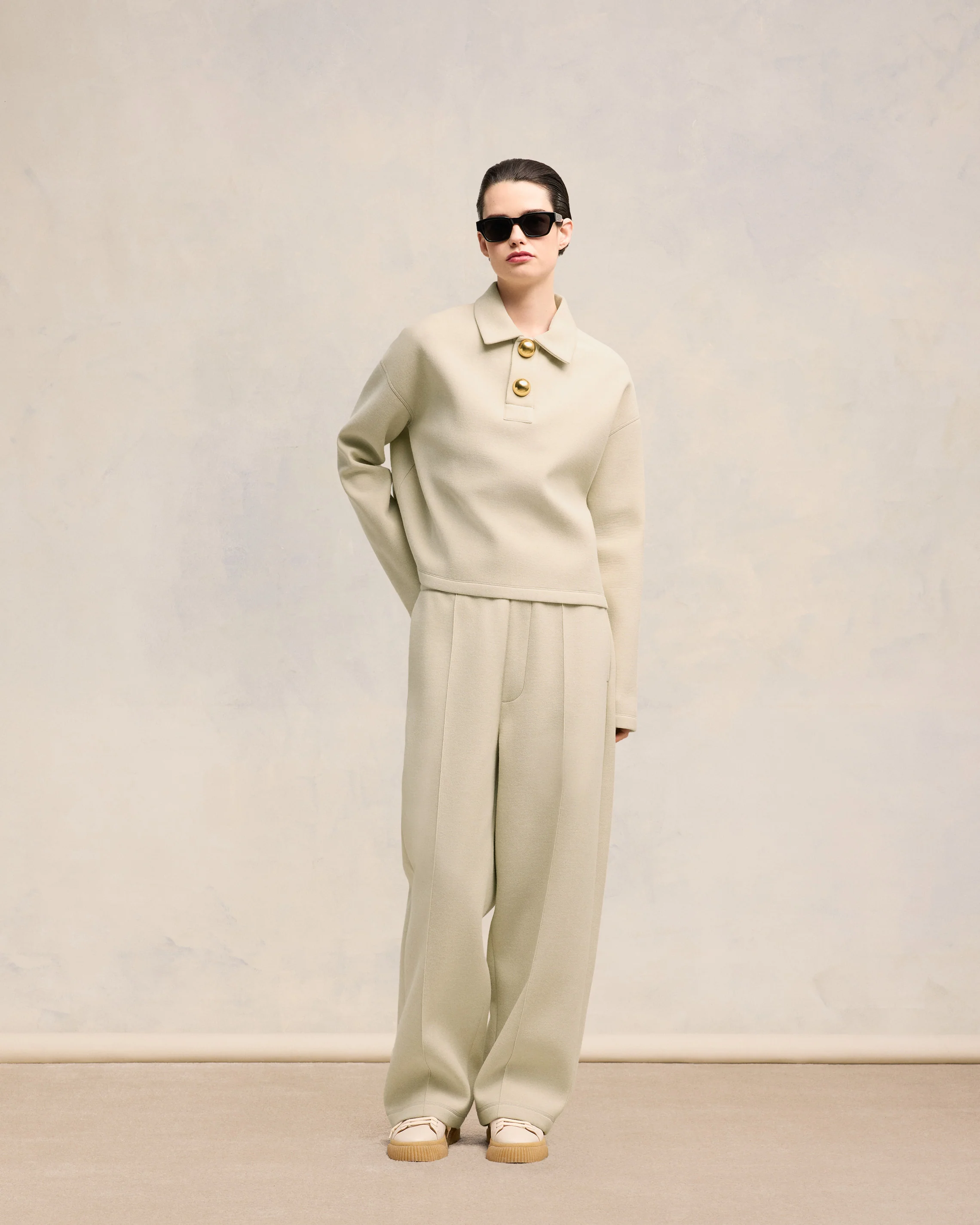 Sand Ami Cropped Polo - leoleo123123
