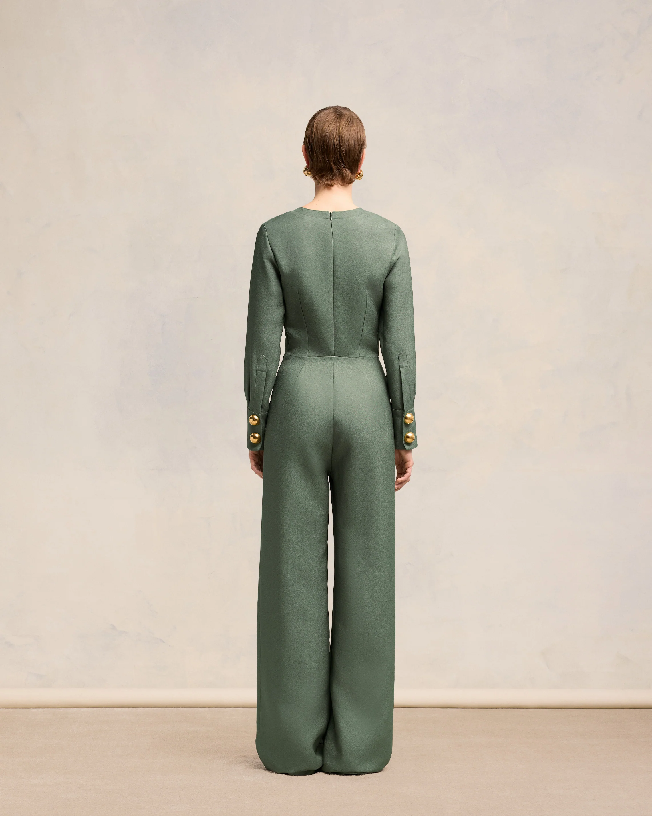 Antique Clay Zipped Jumpsuit - leoleo123123