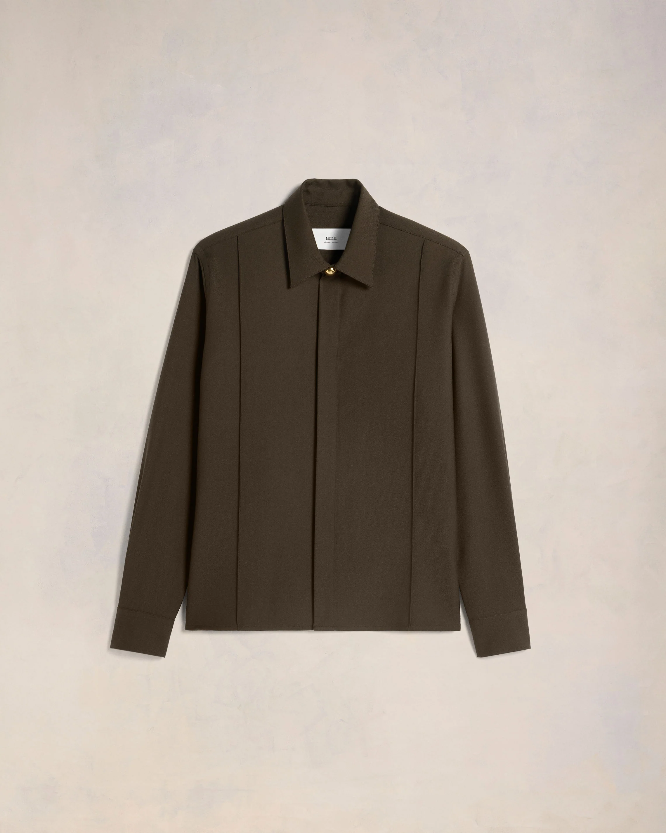 Dark Coffee Pintuck Shirt - leoleo123123