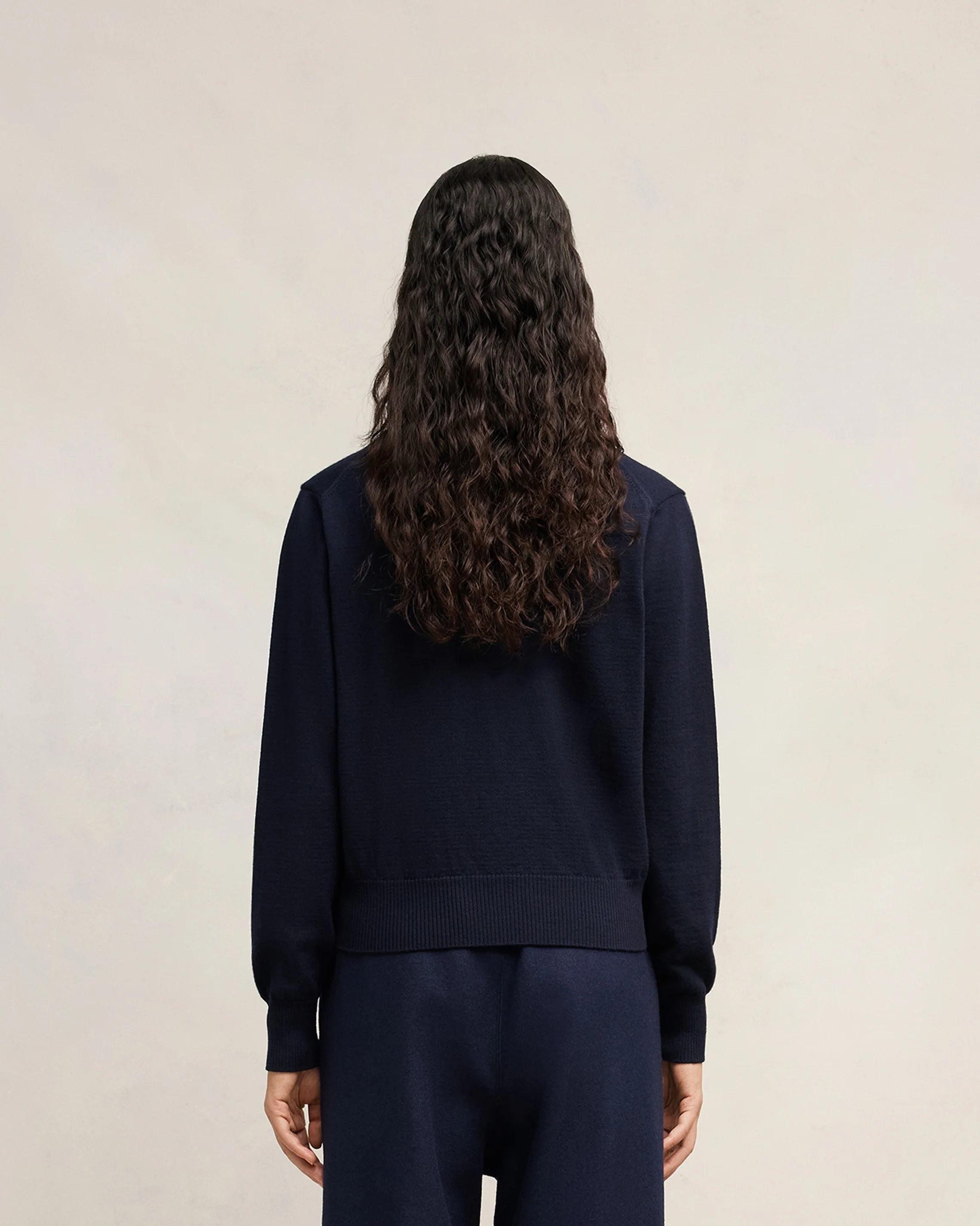 Night Blue Red Ami De Coeur Crew Neck Sweater - leoleo123123