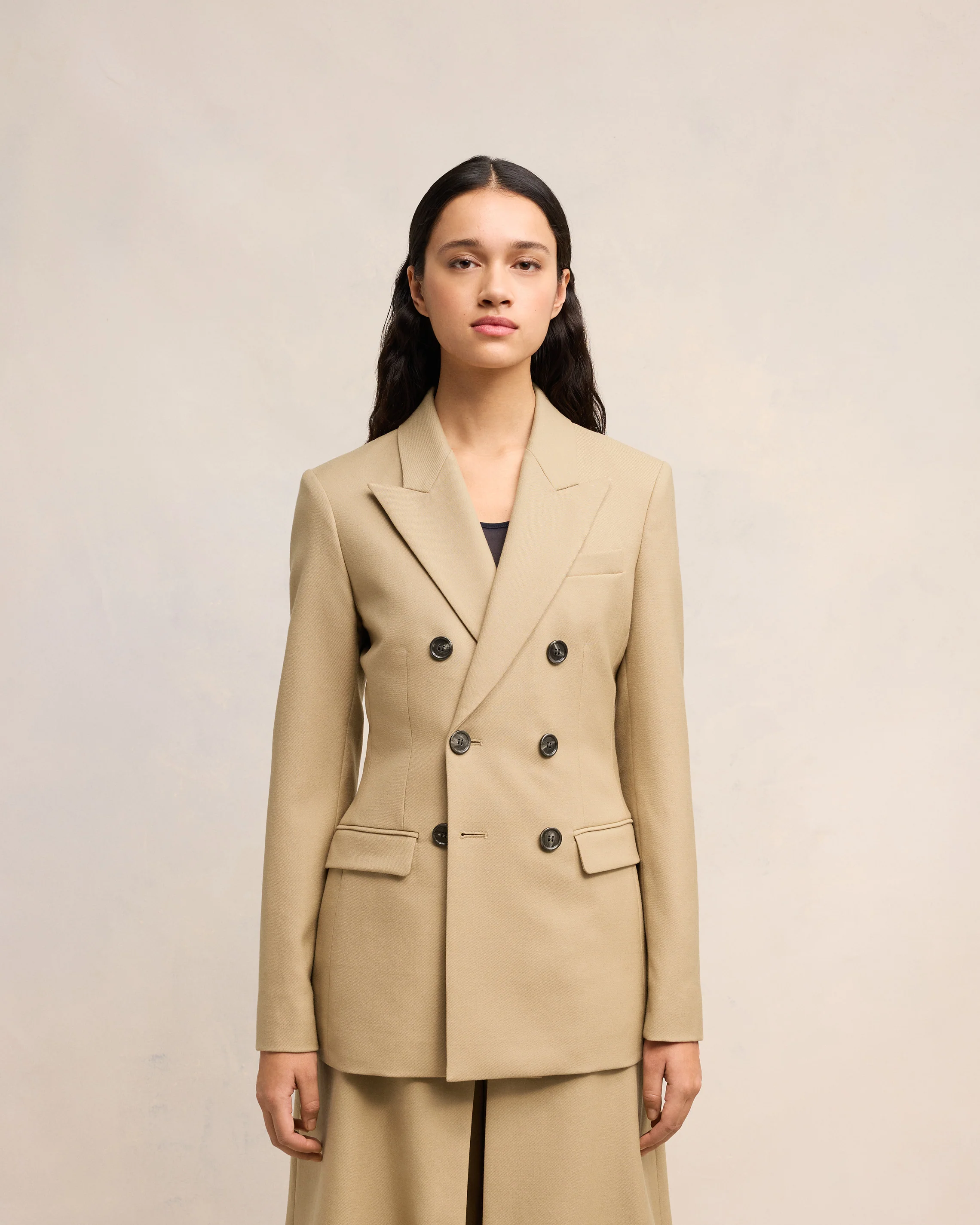 Sand Double Breasted Jacket - leoleo123123