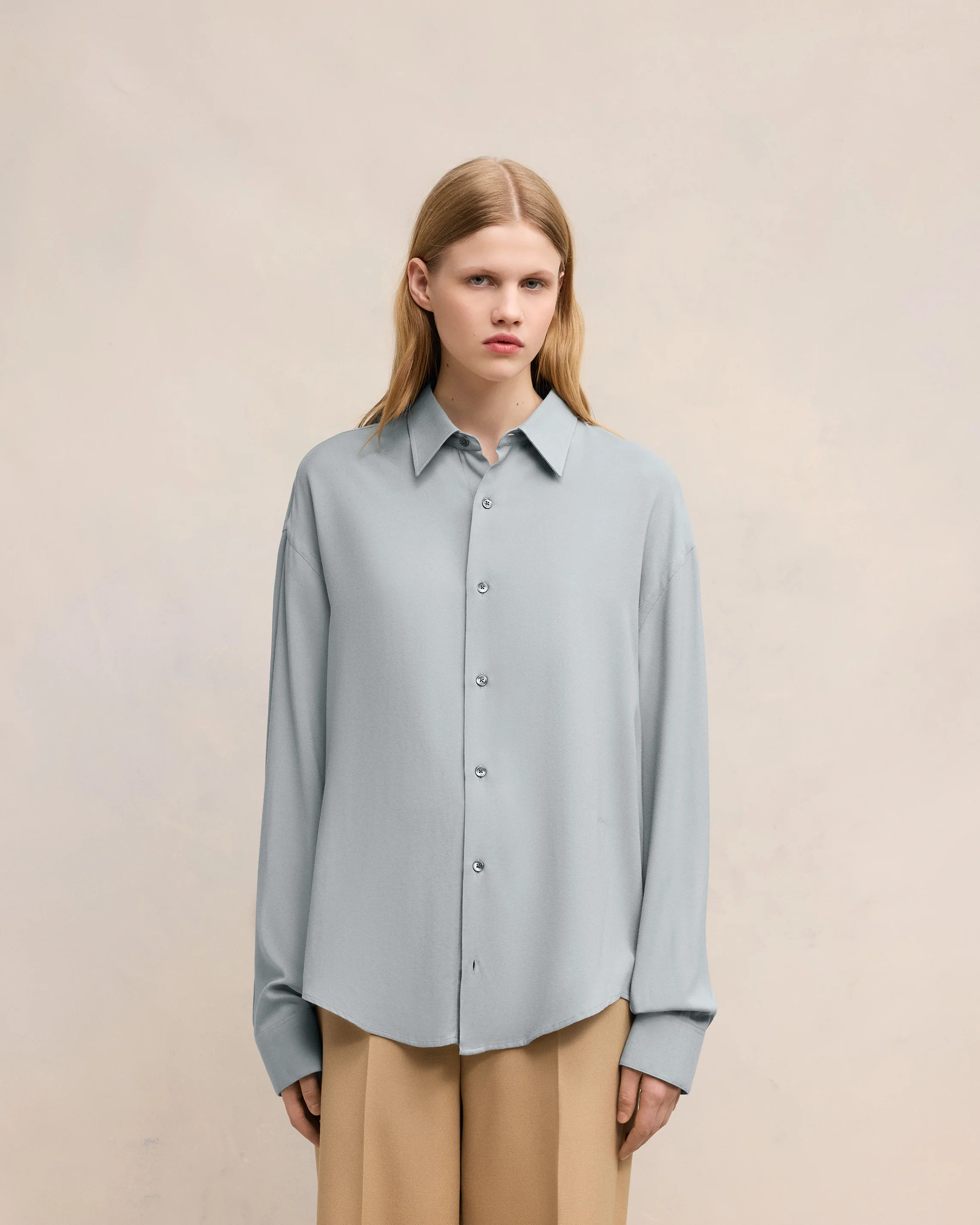 Clay Blue Boxy Fit Shirt - leoleo123123