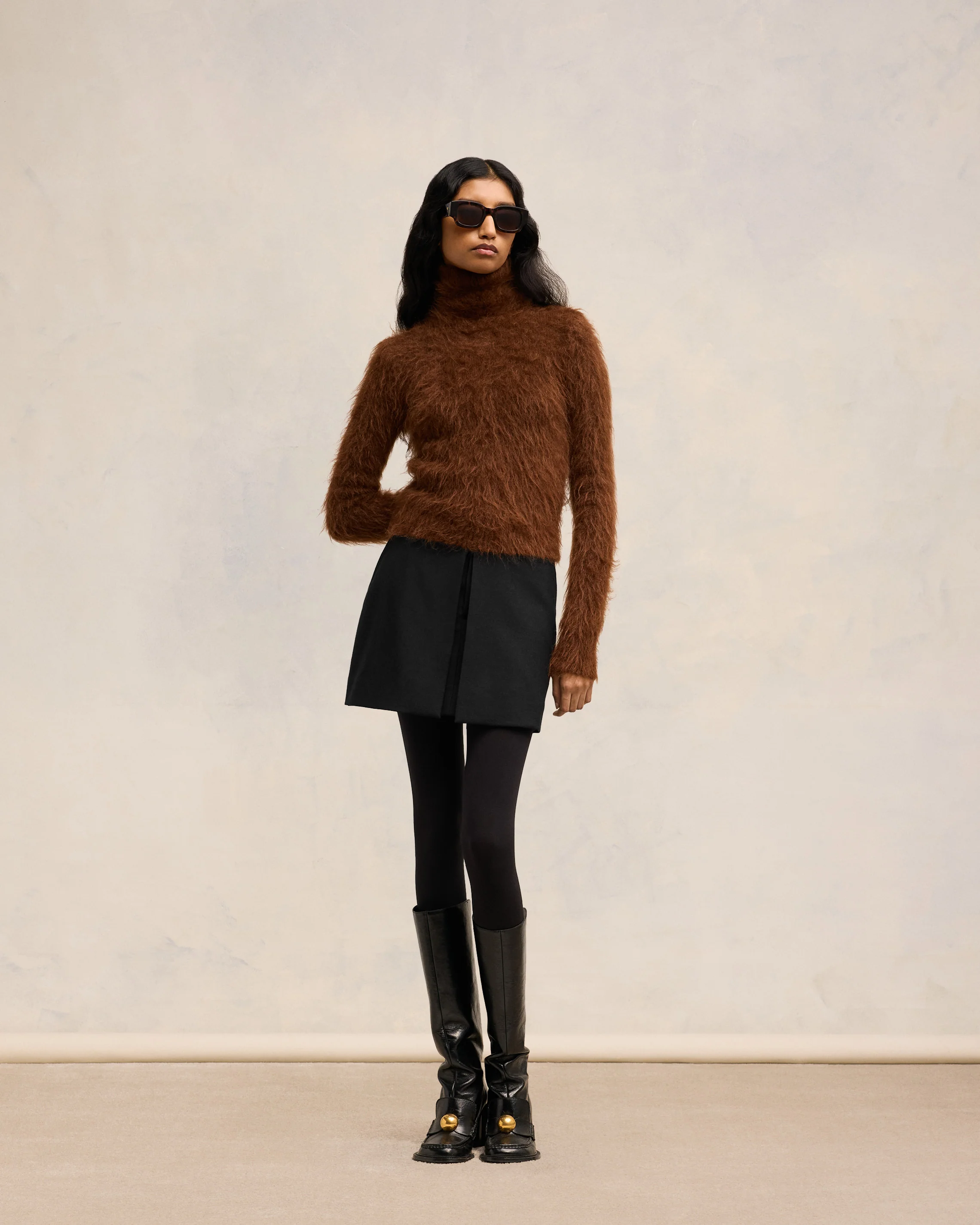 Black Mini Skirt With Panels - leoleo123123