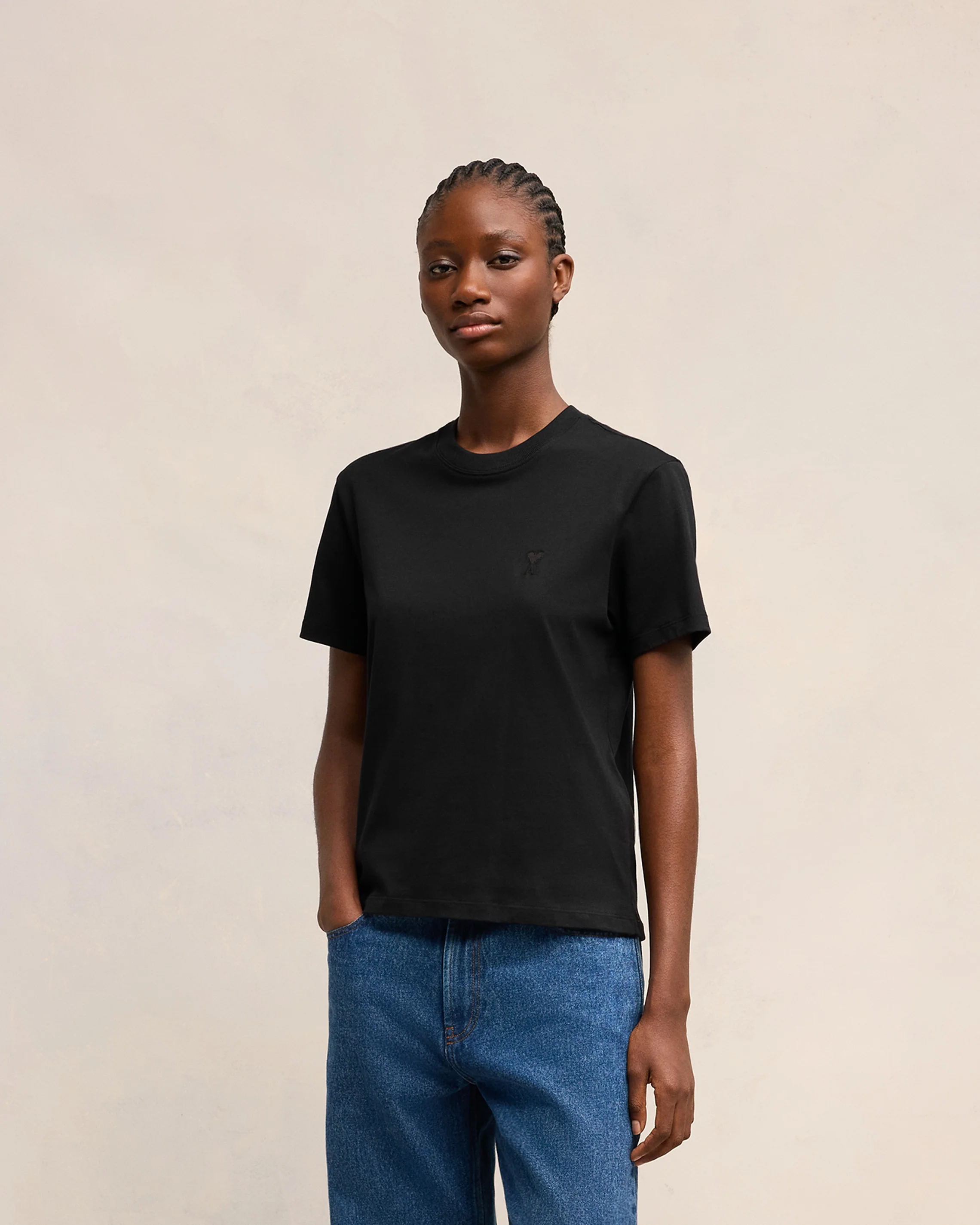 Black Jersey T-shirt | Ami De Coeur | Ami Paris US - leoleo123123