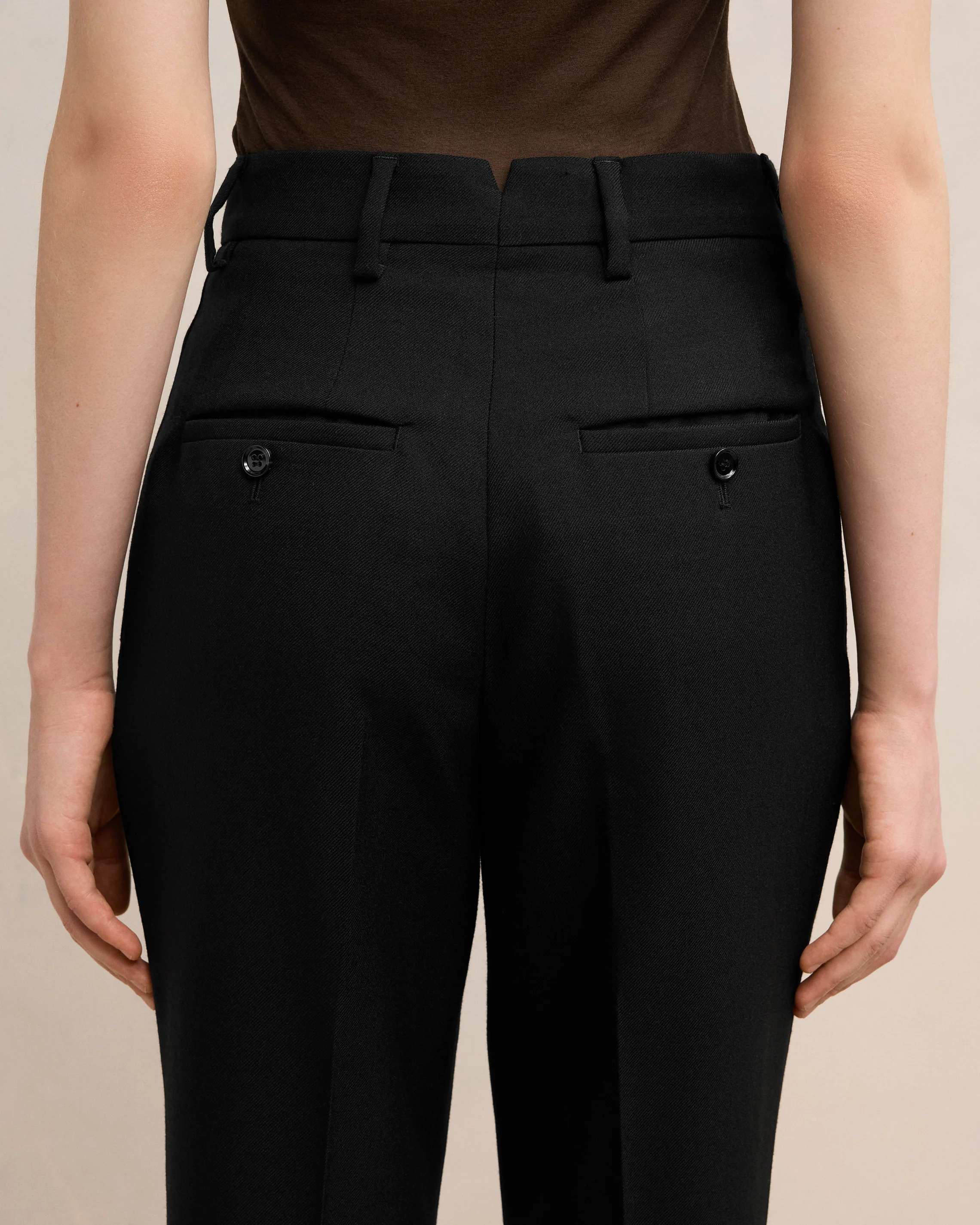 Black High Waisted Cigarette Trousers - leoleo123123