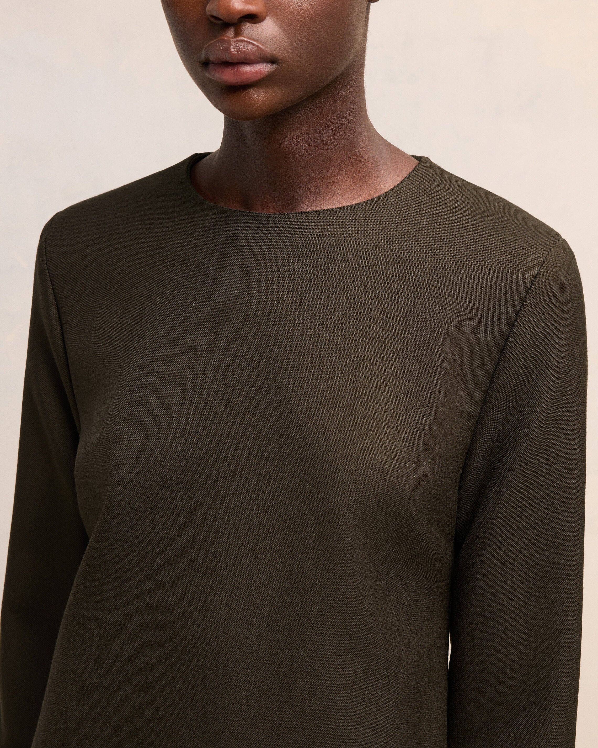 Dark Coffee Long Sleeve Dress - leoleo123123