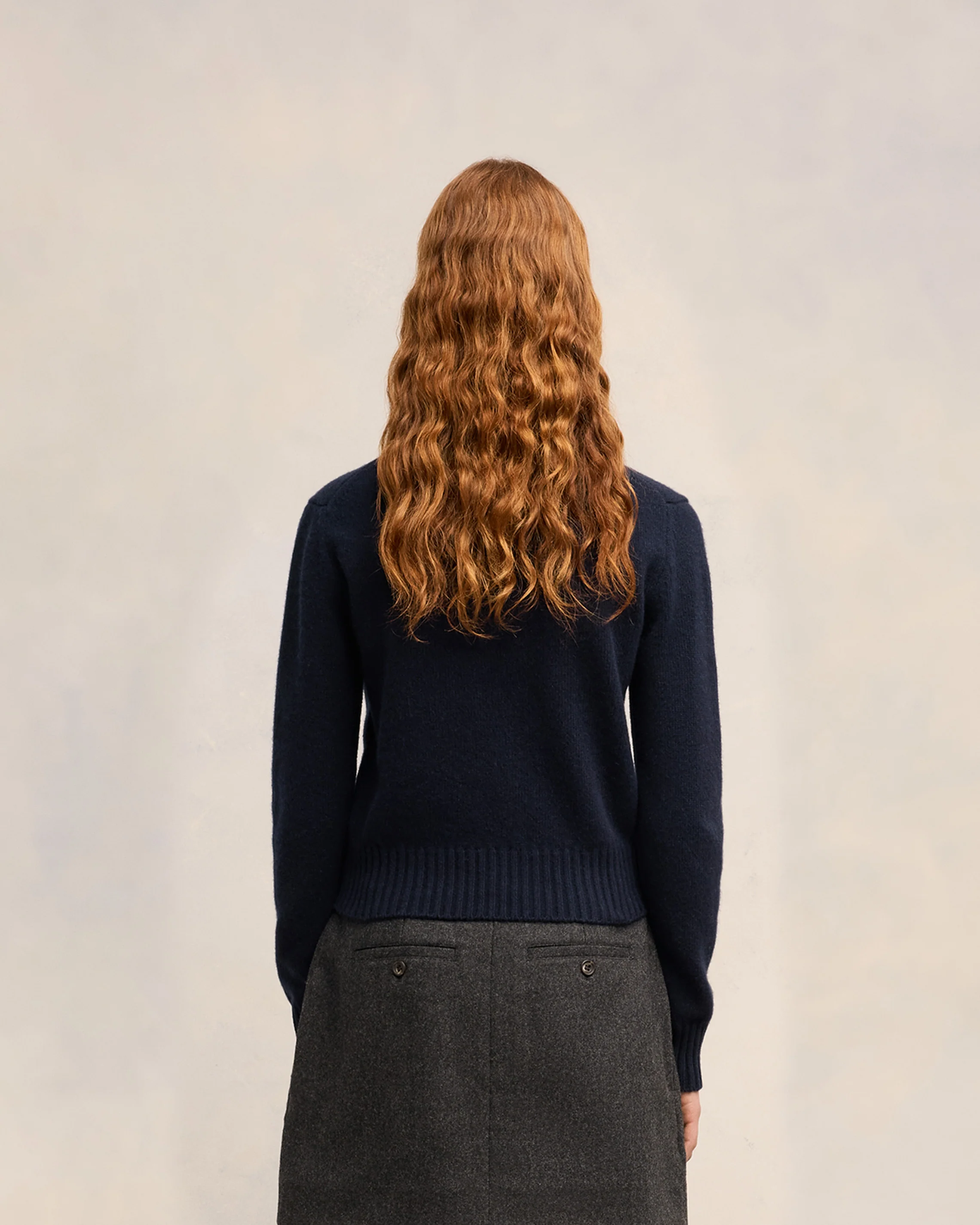 Navy Blue Cashmere Ami De Coeur Turtle Neck Sweater - leoleo123123