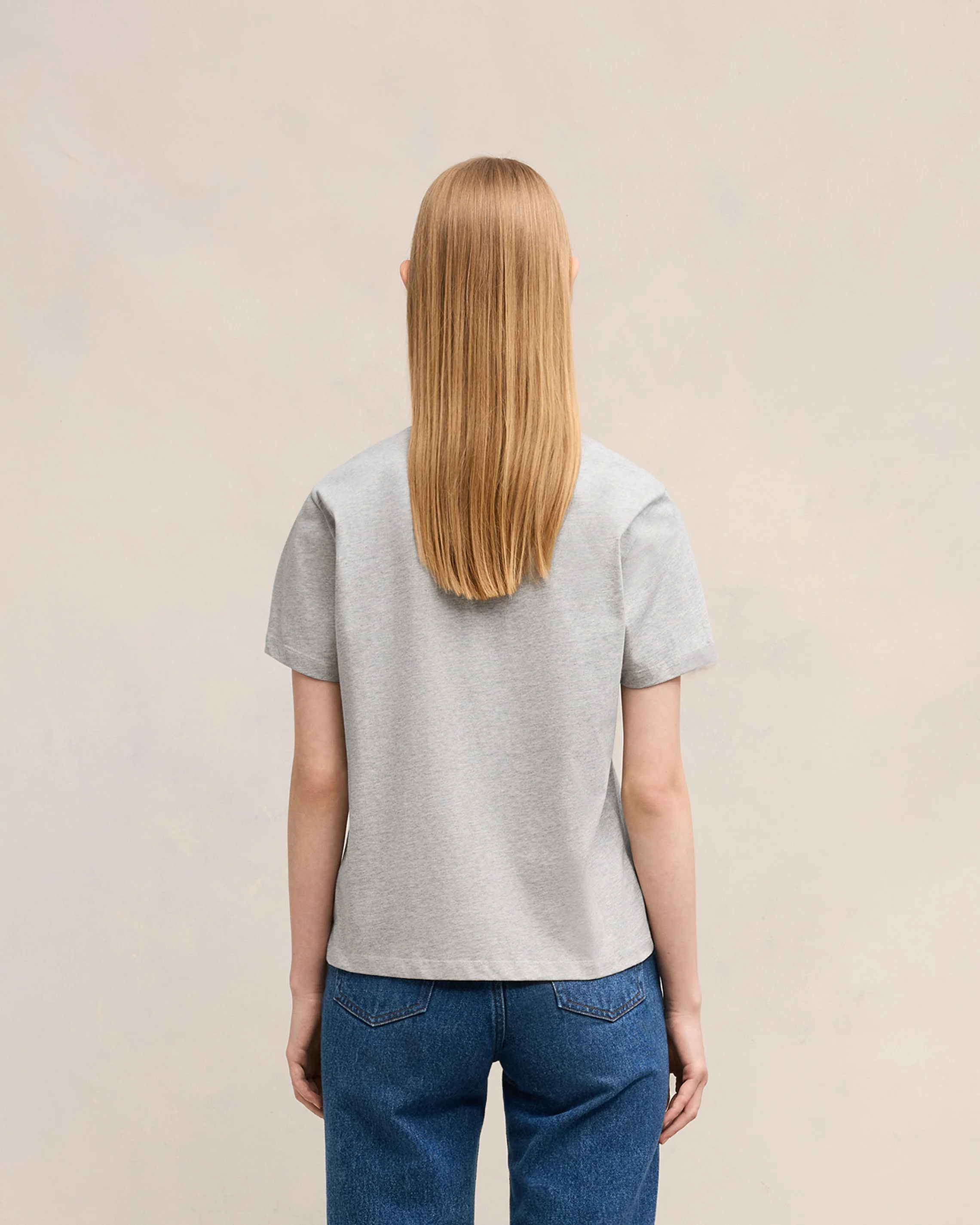 Heather Ash Grey Red Ami De Coeur T-Shirt - leoleo123123