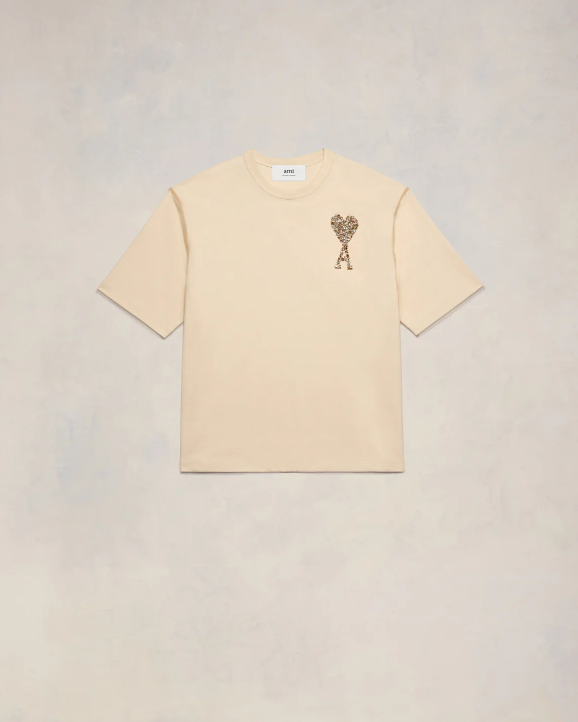 T-Shirt Ami De Coeur Brodé Champagne/ Ivoire - leoleo123123