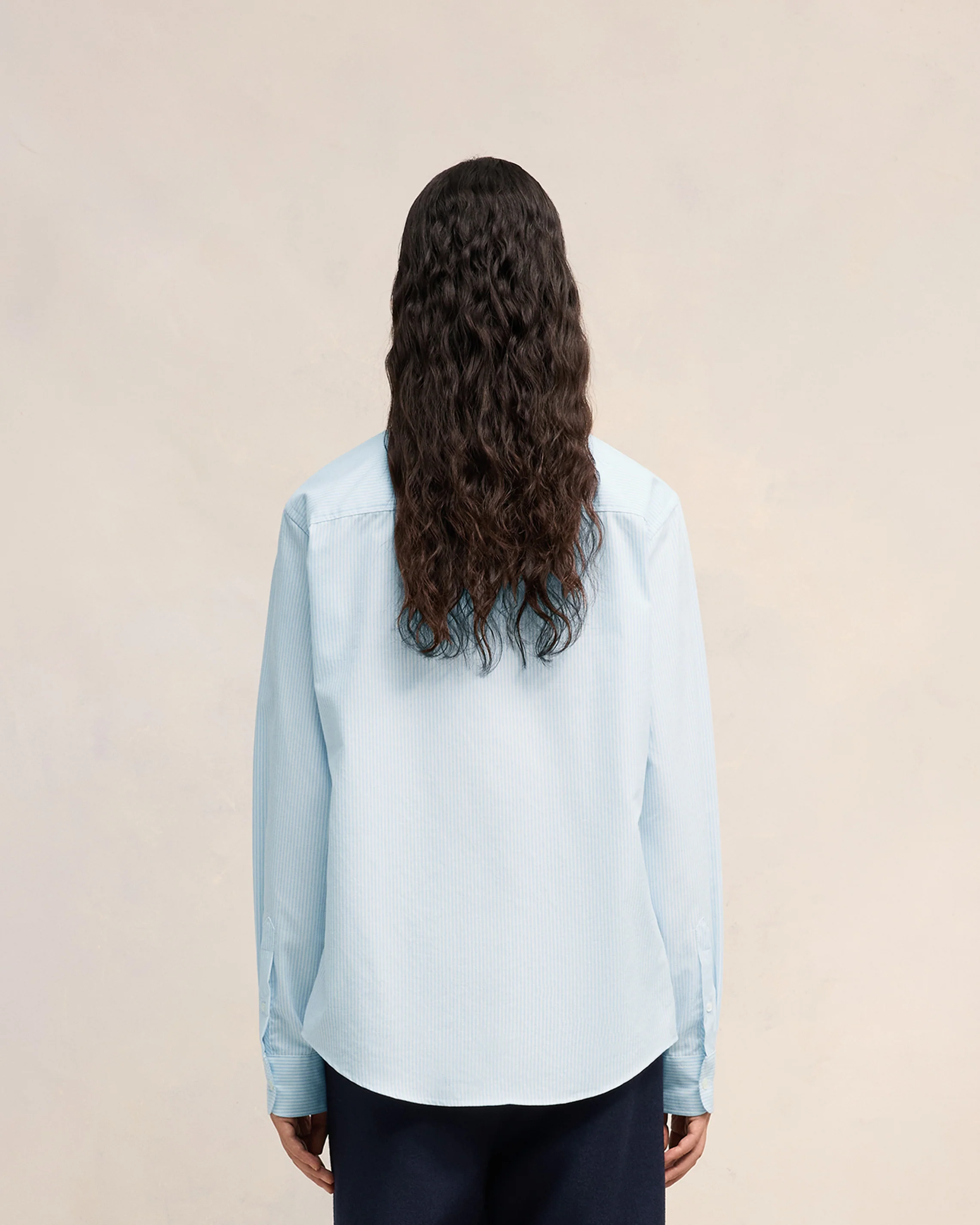 Sky Blue/Natural White Button-Down Ami De Coeur Shirt - leoleo123123