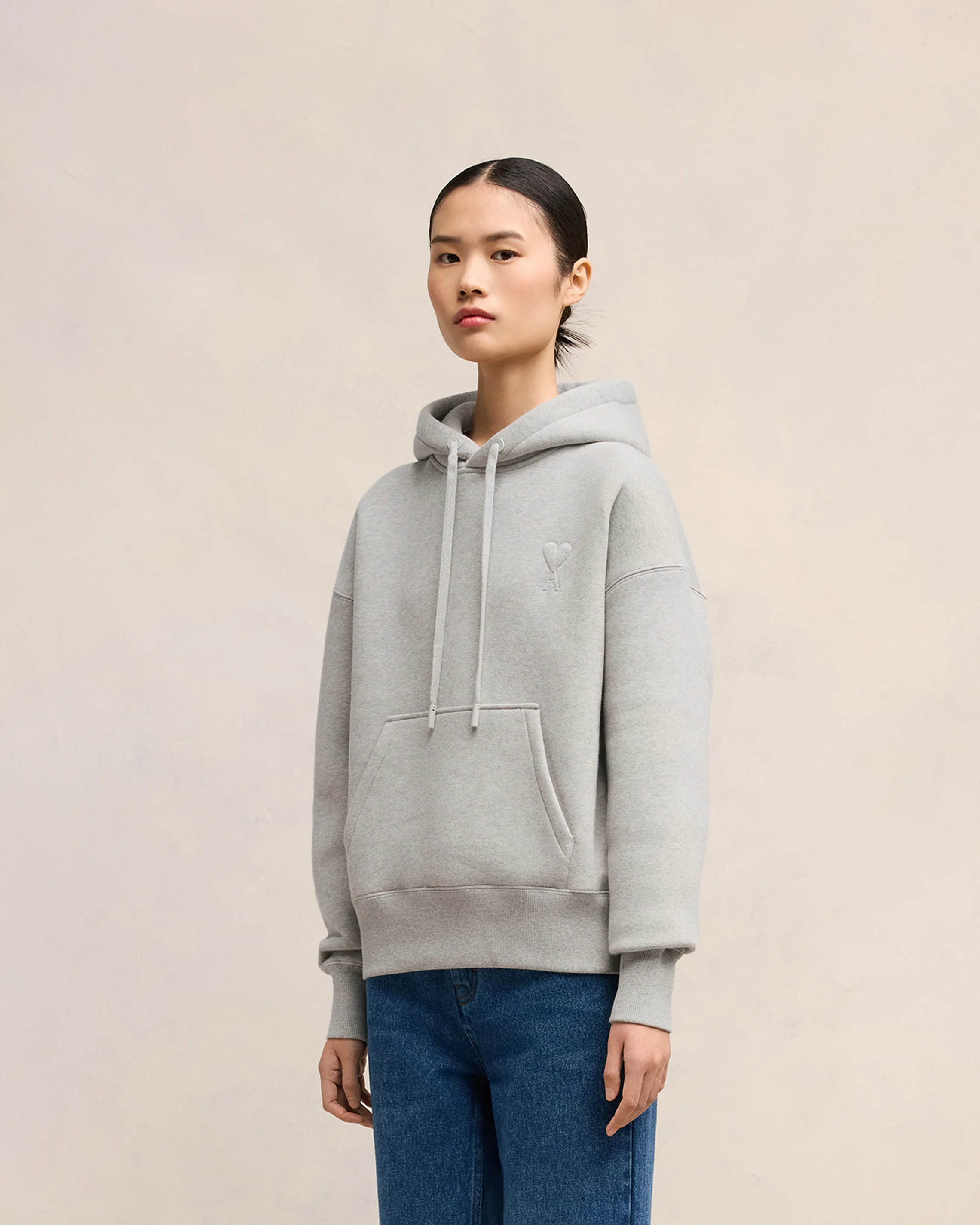 Heather Ash Grey Ami De Coeur Hoodie - leoleo123123