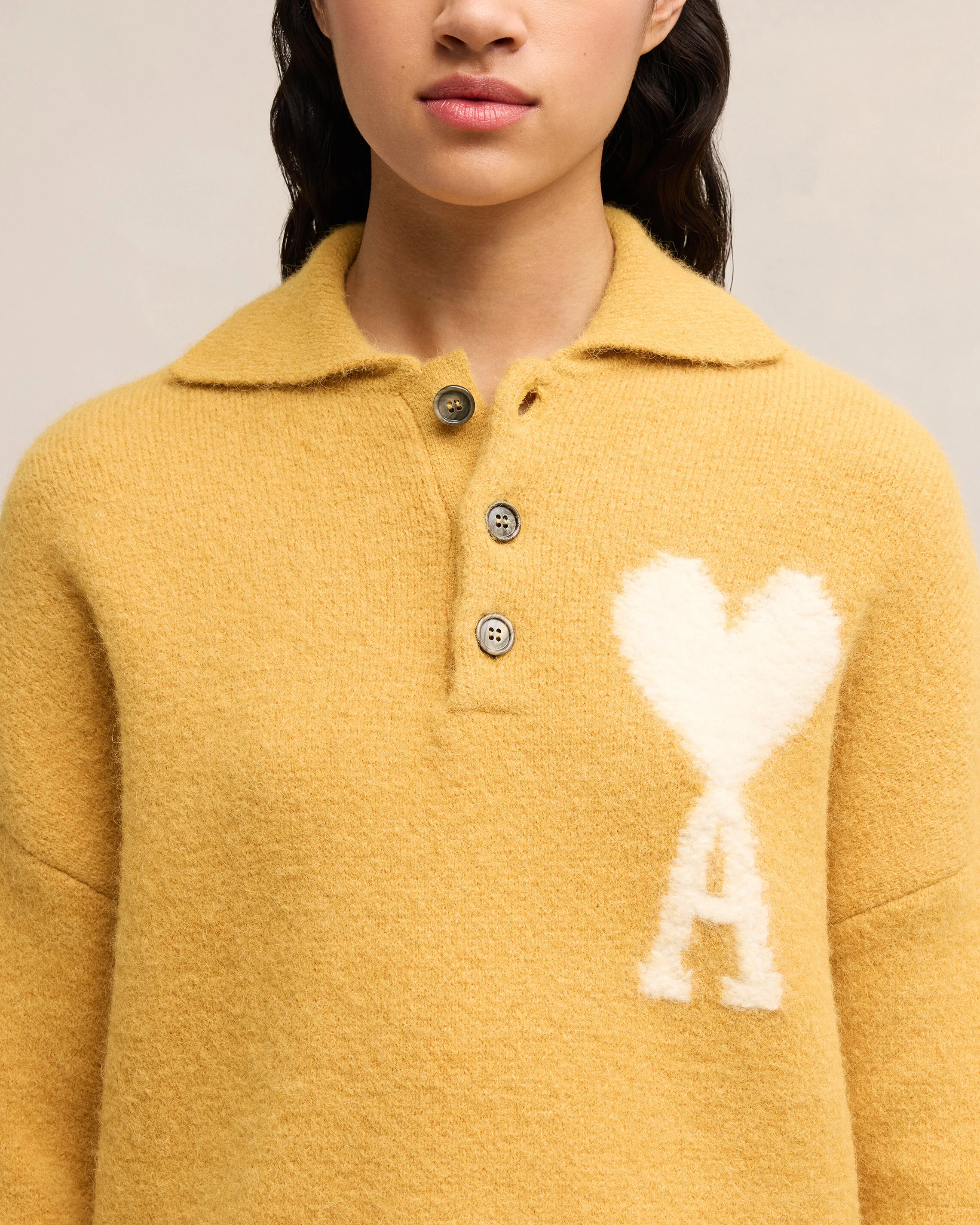 Mustard Off-White Ami De Coeur Polo - leoleo123123