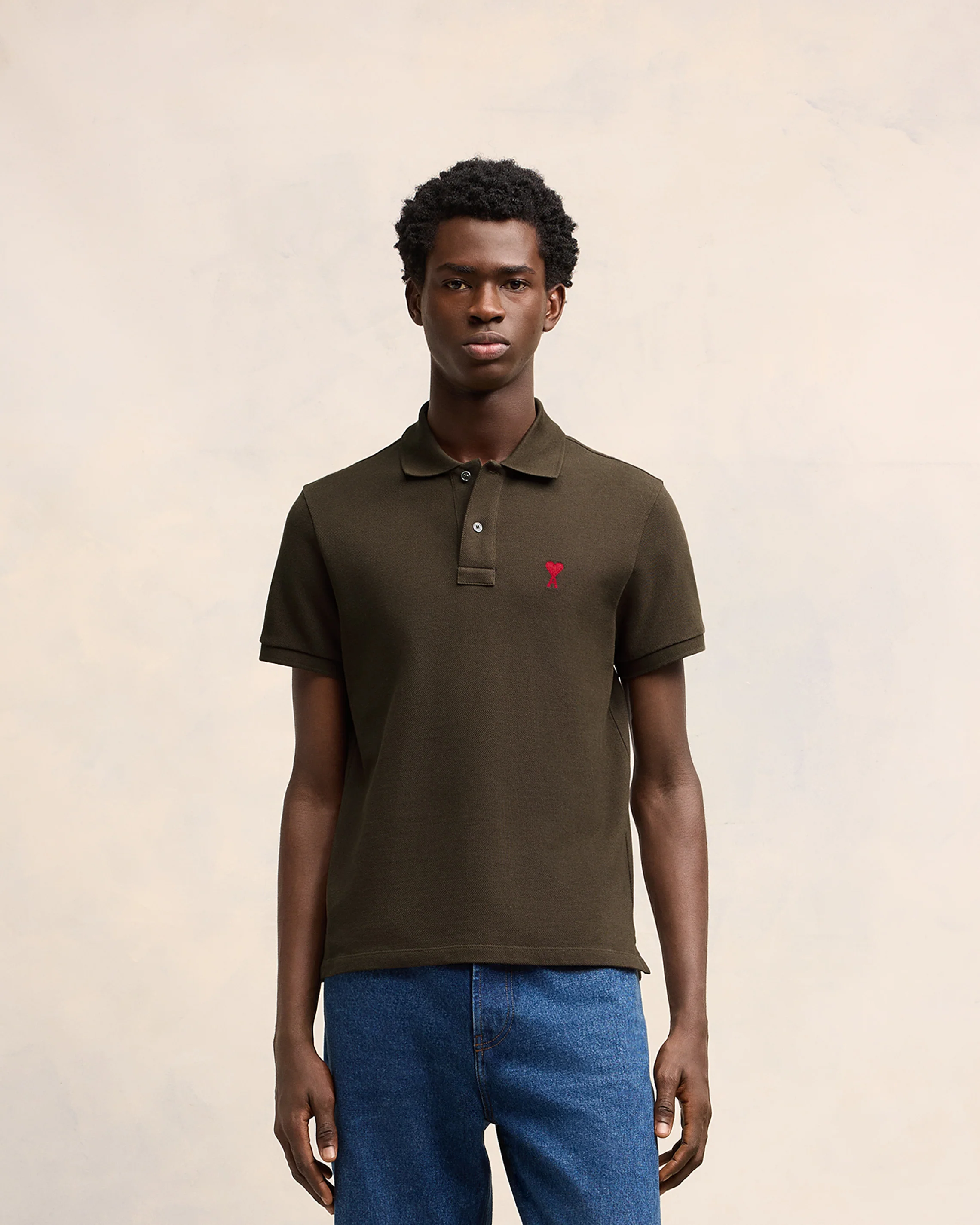 Dark Coffee Ami De Coeur Polo Shirt - leoleo123123