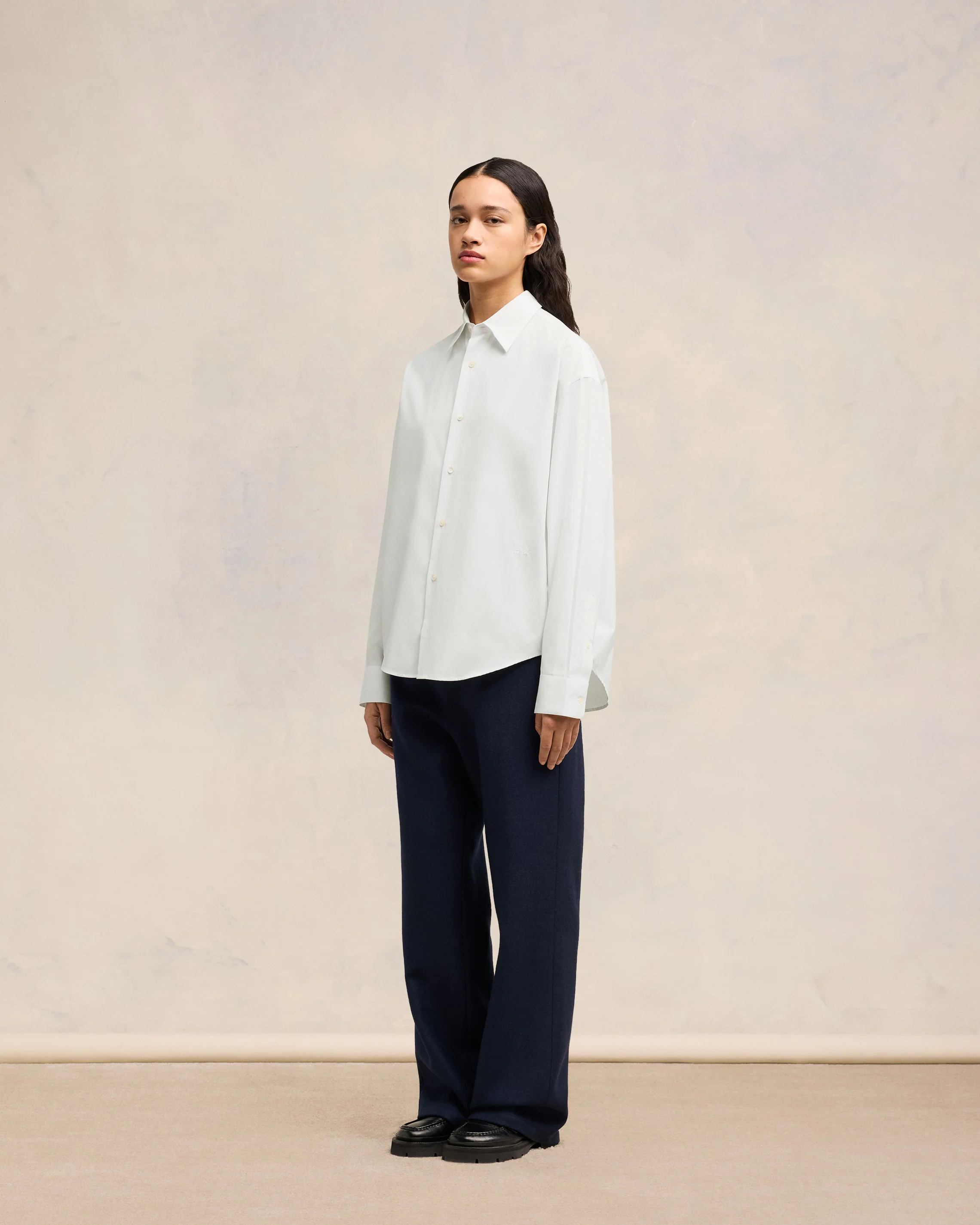 White Boxy Fit Shirt - leoleo123123